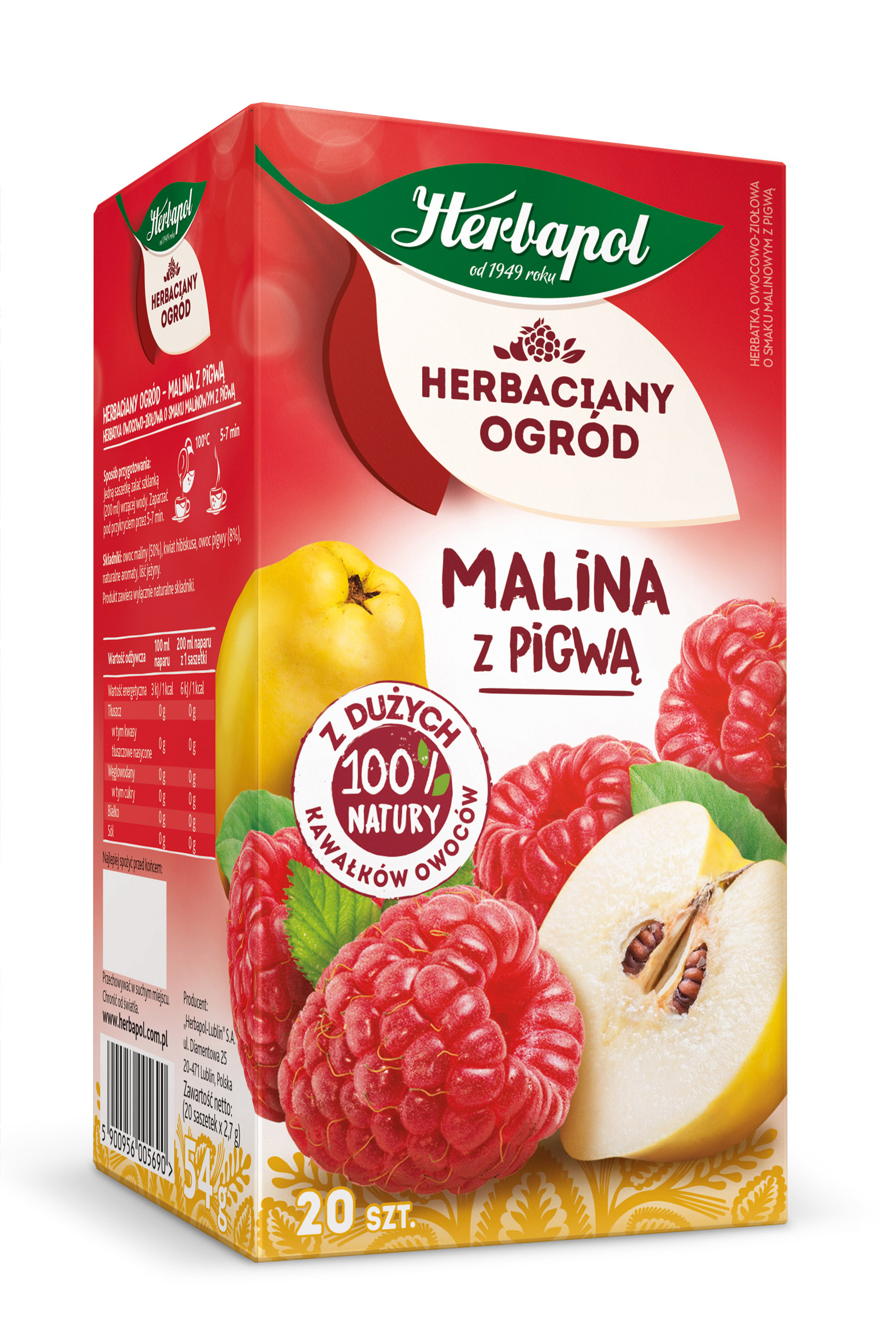 Herbaciany Ogród Herbatka Owocowa Malina Z Pigwą 20Tb/54G