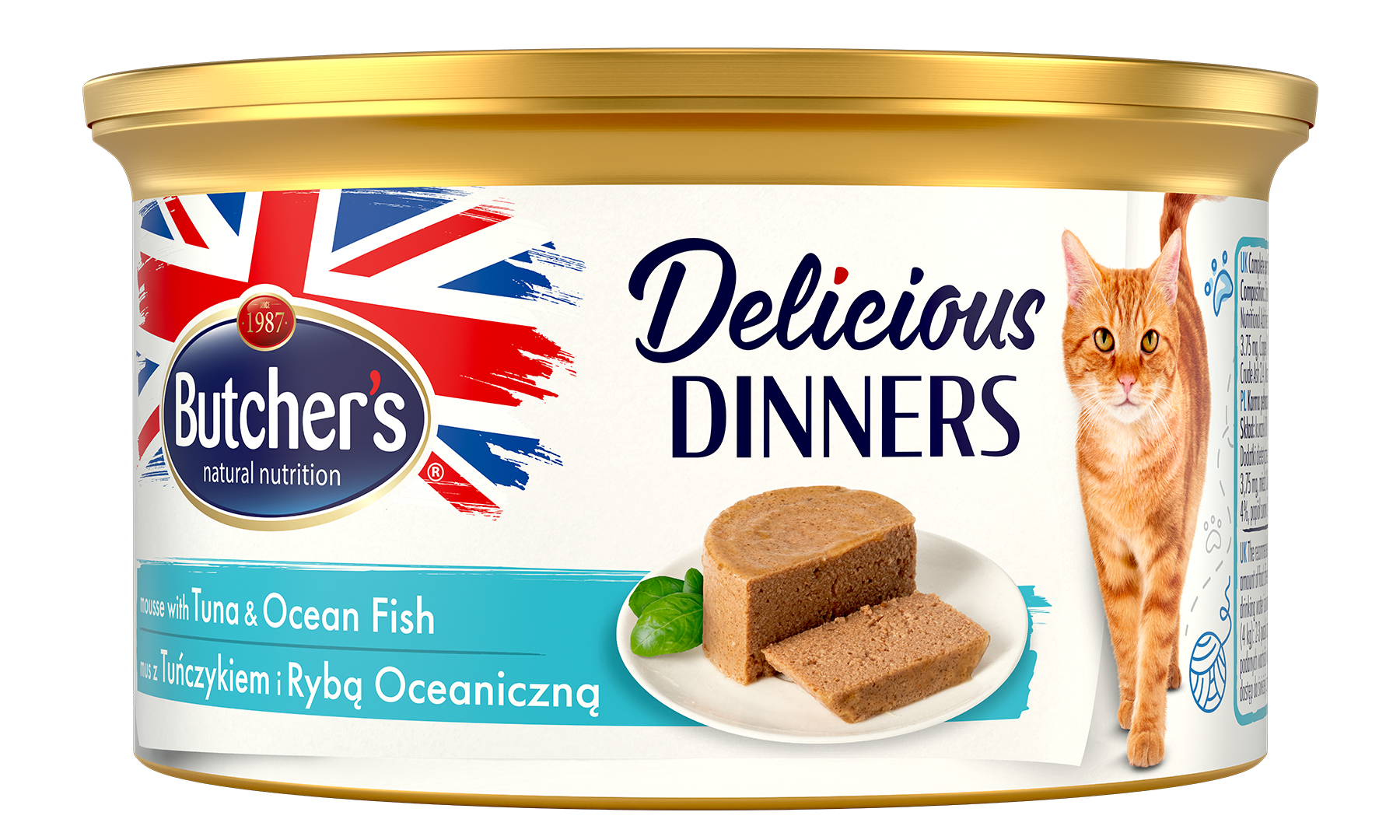 Butcher'S Delicious Dinners, Karma Dla Kota, Z Tuńczykiem I Rybą Morską, Mus 85G