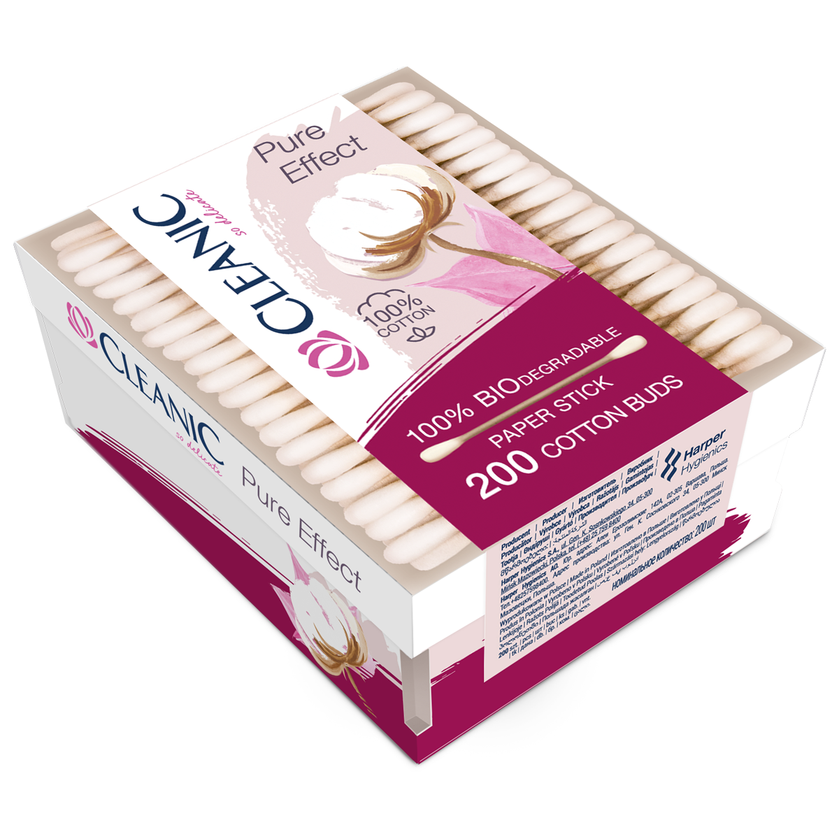 Patyczki Higieniczne Cleanic Pure Effect 200 Sztuk