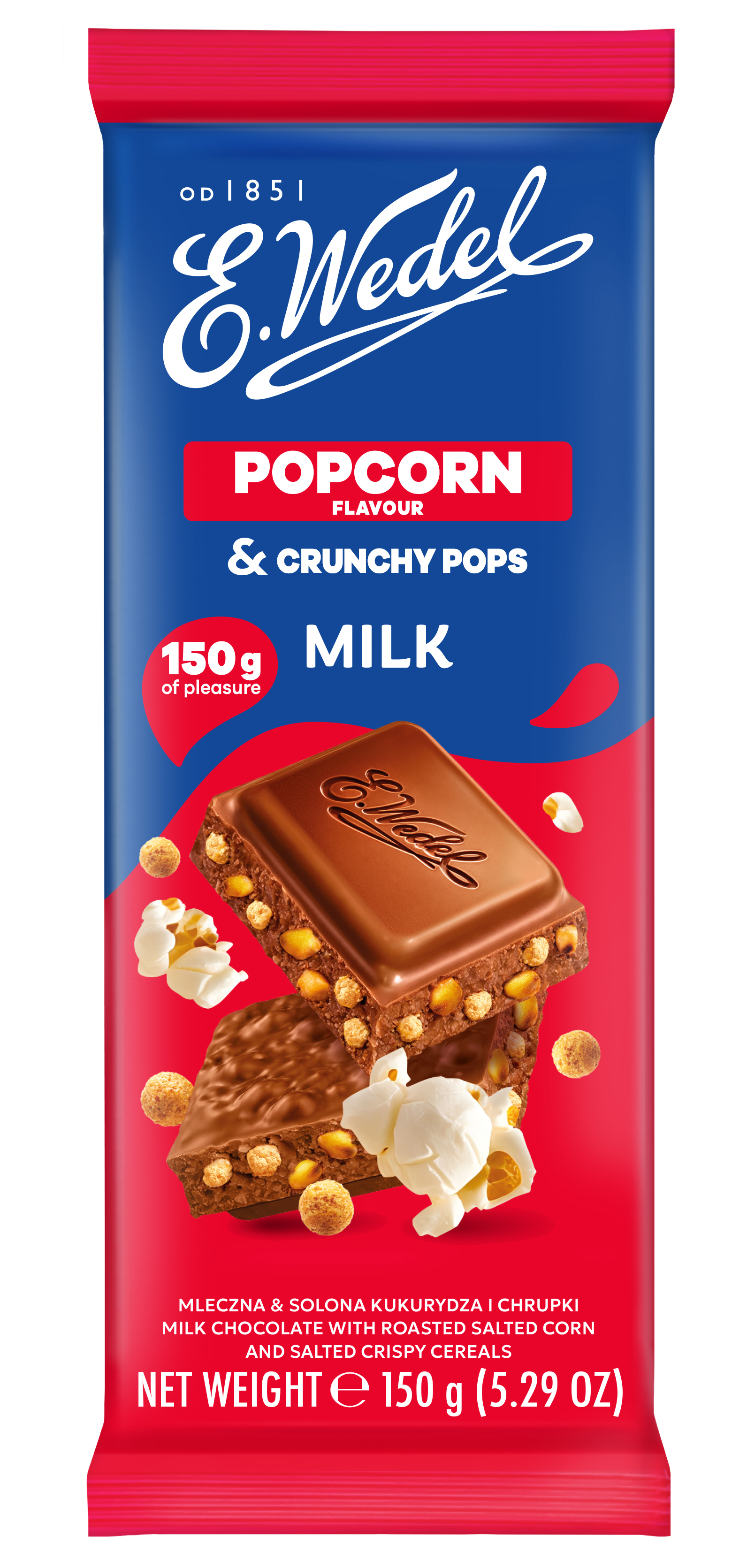 E.Wedel Czekolada Mleczna Z Popcornem 150G