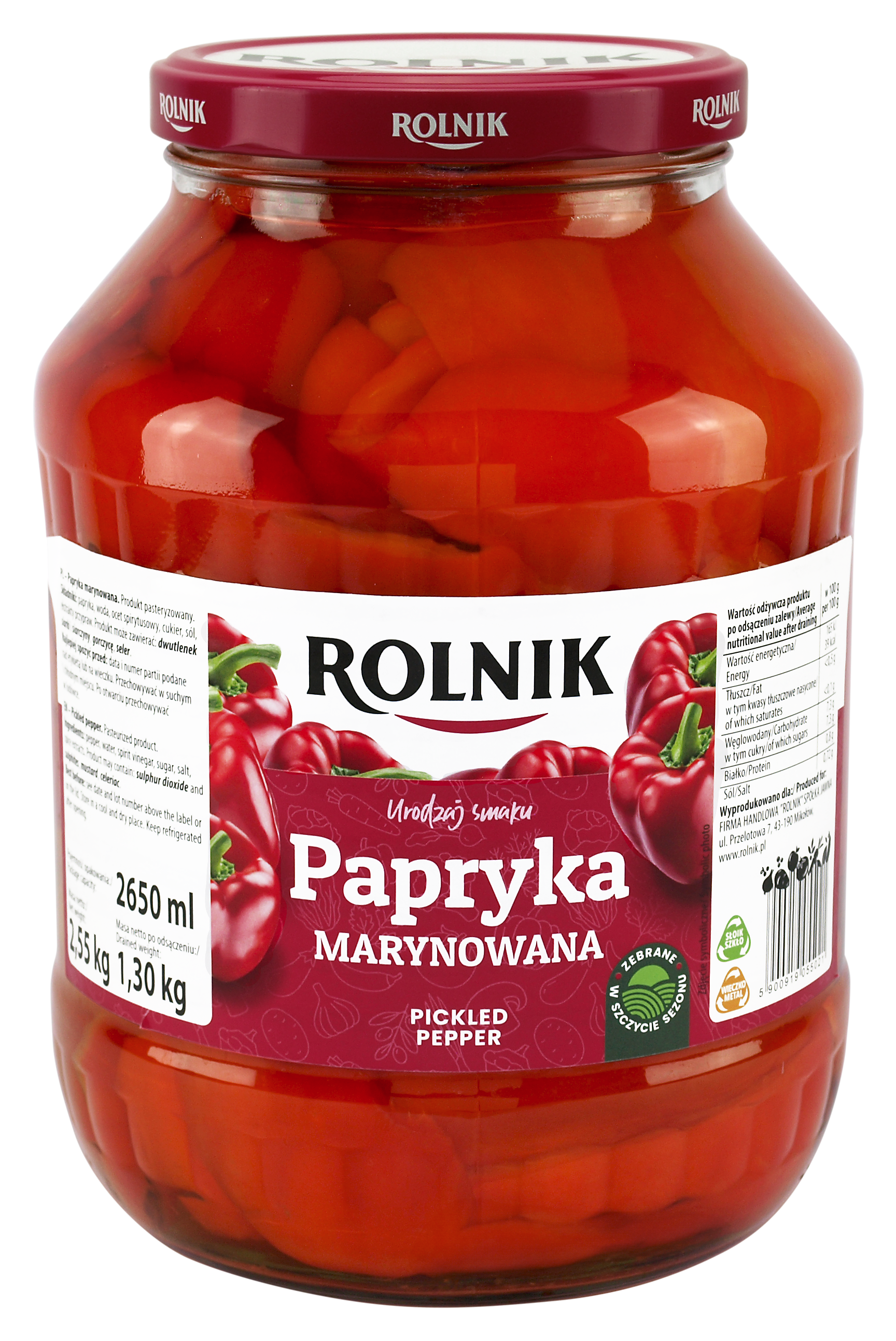 Rolnik Papryka Marynowana 2,55 Kg