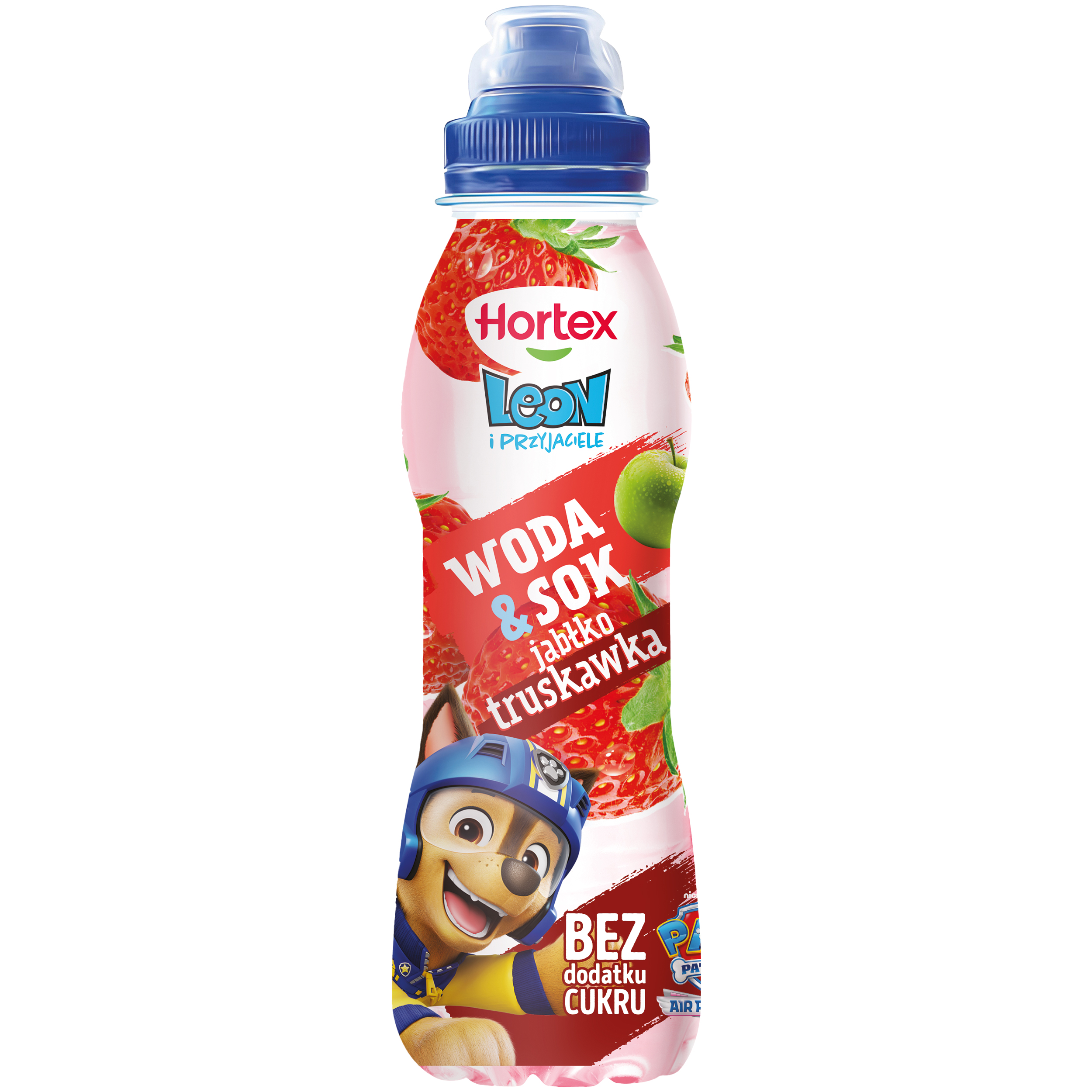 Hortex Leon I Przyjaciele Woda+Sok Jabłko,Truskawka Butelka Apet 400Ml Kaucja