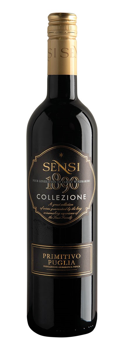 Wino Gronowe Wytrawne Czerwone Sensi Collecione Primitivo Puglia 750 Ml