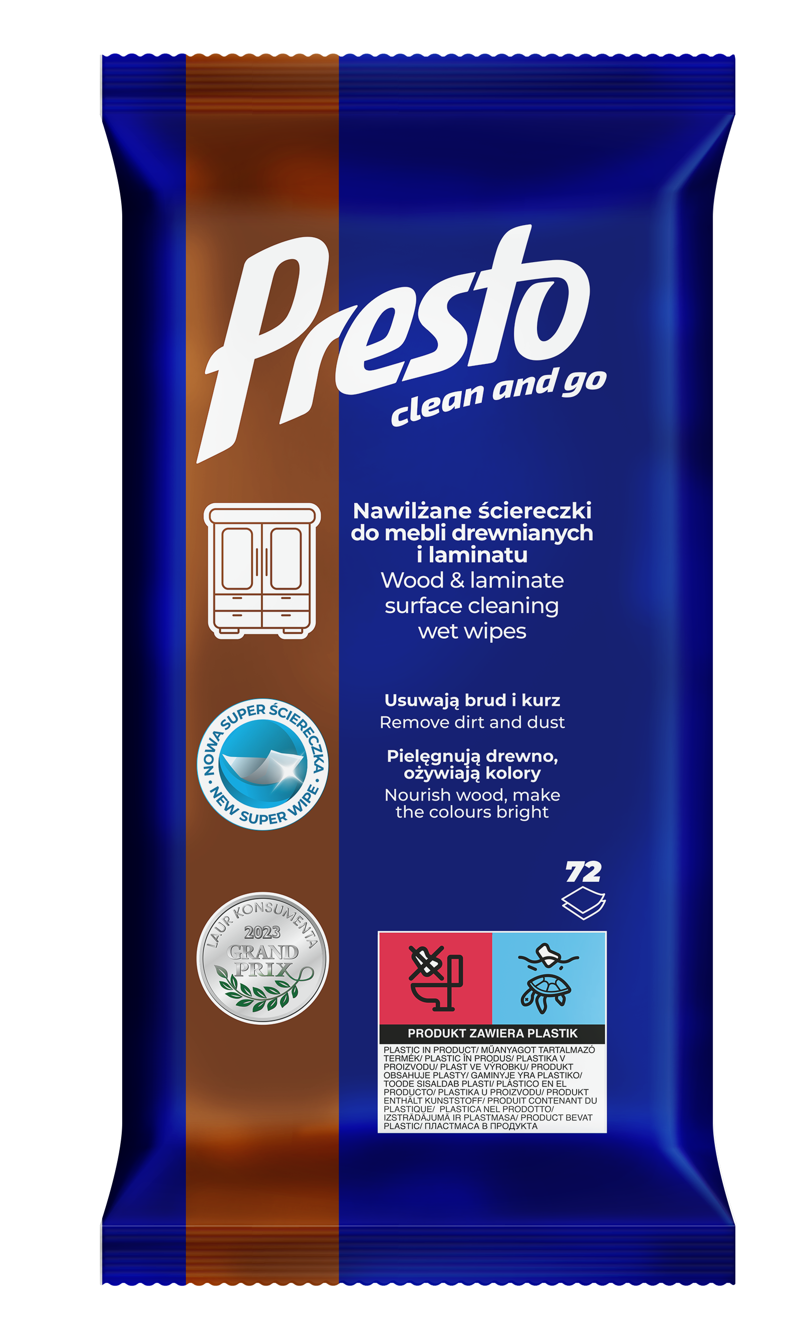 Ściereczki Gospodarcze Presto Do Mebli Drewnianych 72 Szt.