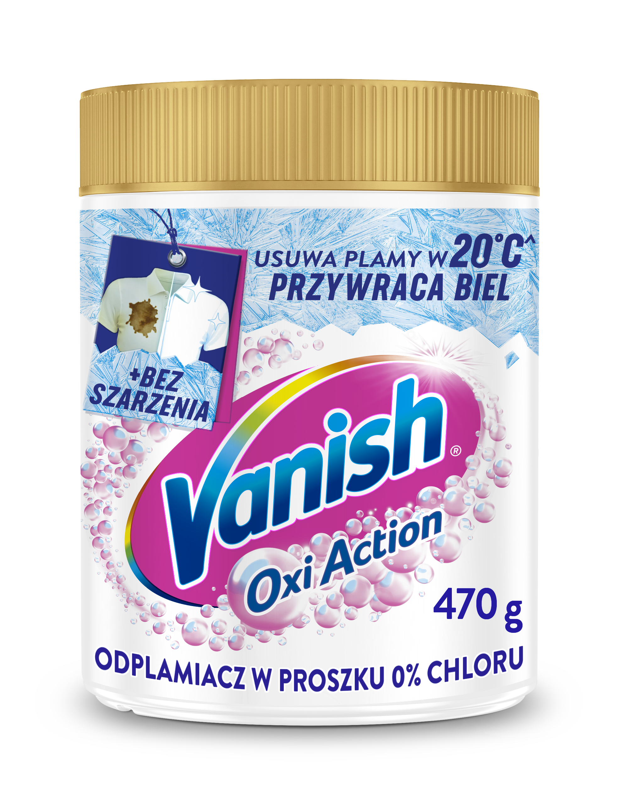 Vanish Odplamiacz Proszek Do Tkanin Białych Multi Action White 470 G