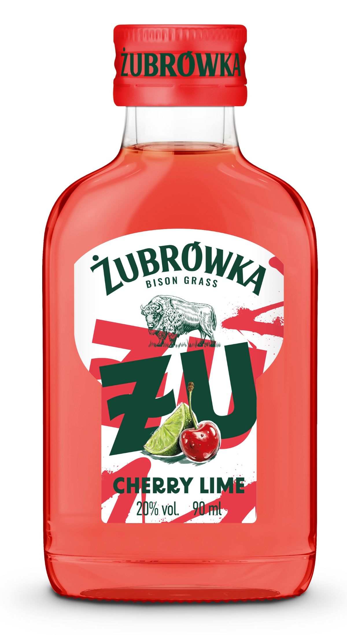 Likier Żubrówka Żu Wiśnia Limonka 20% 90Ml