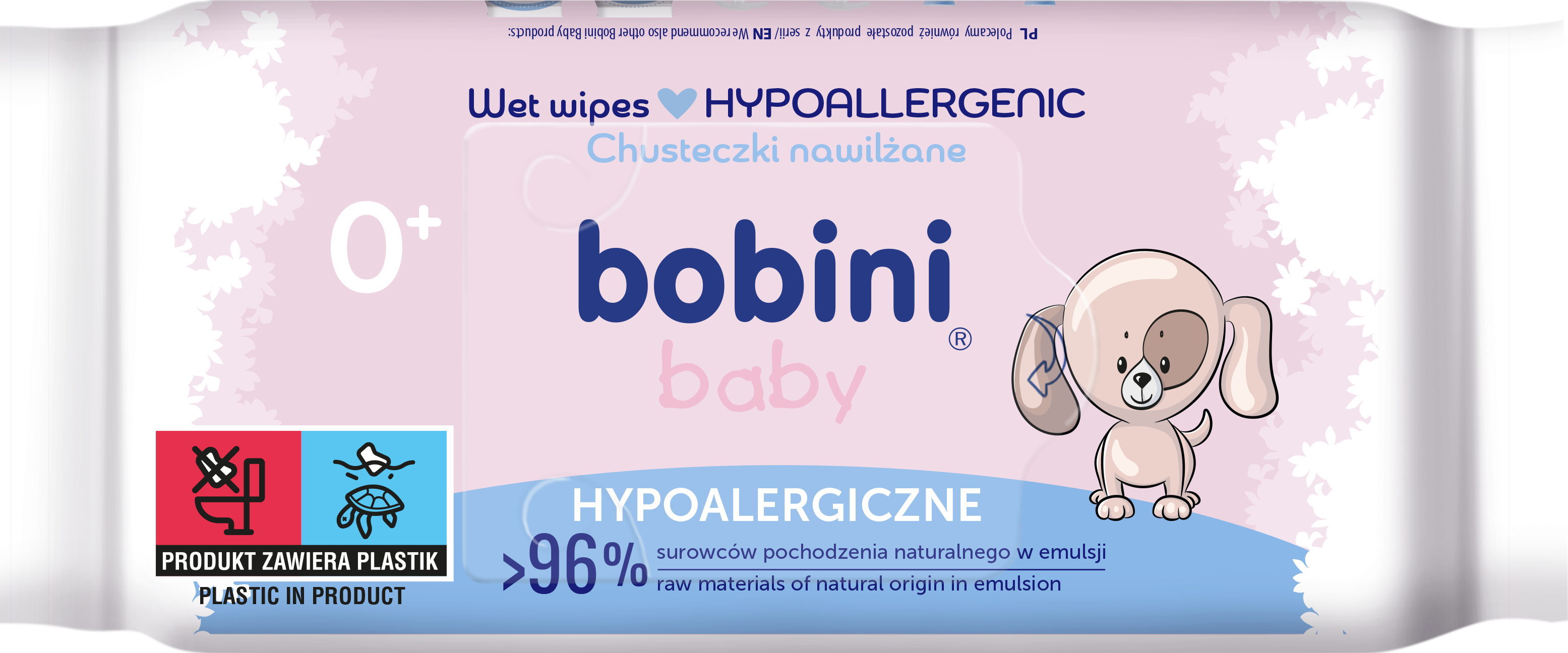Bobini Baby Chusteczki Dla Niemowląt 60Szt. Hypoalergiczne Z Mleczkiem Owsianym