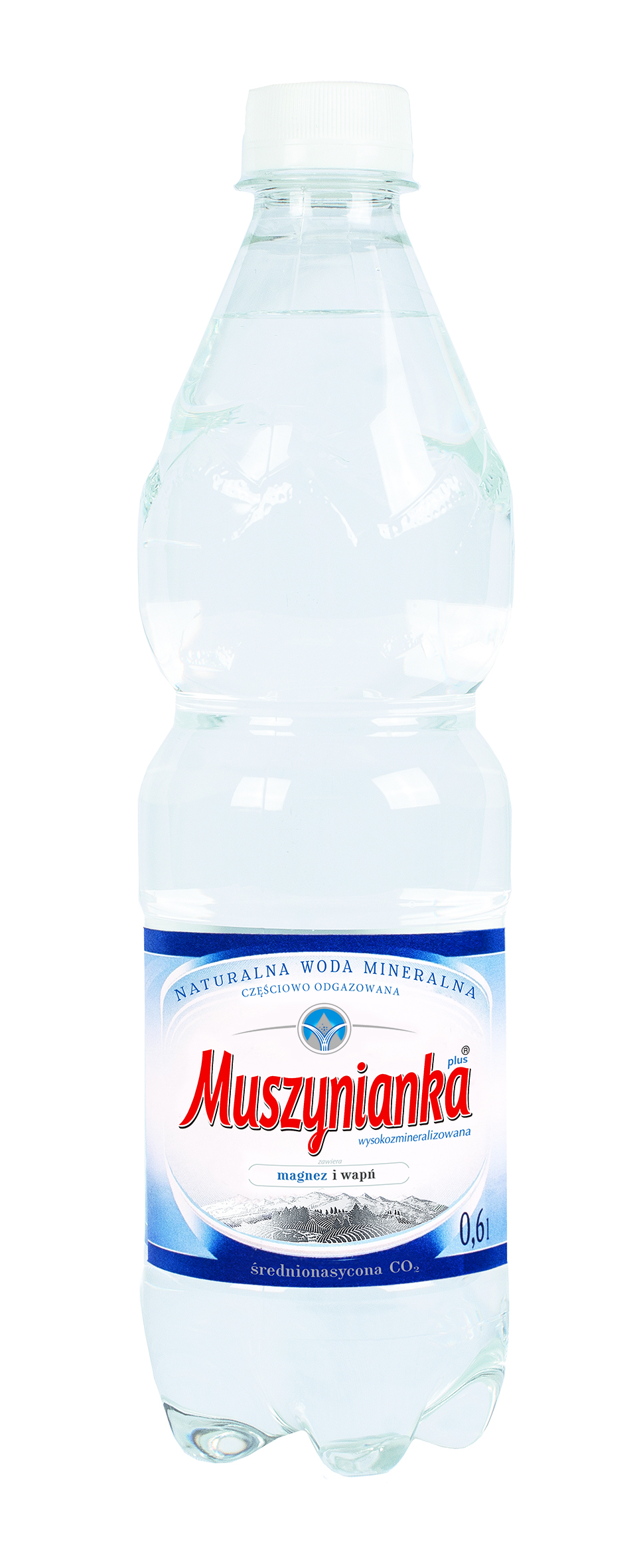 Muszynianka Plus Woda Mineralna Częściowo Odgazowana, Średnionasycona Co2 0,6 L - Kaucja