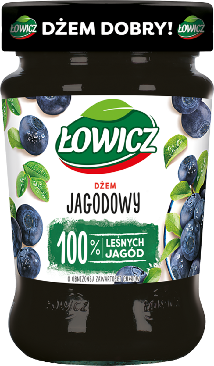 Łowicz Dżem Jagodowy O Obniżonej Zawartości Cukrów 280 G