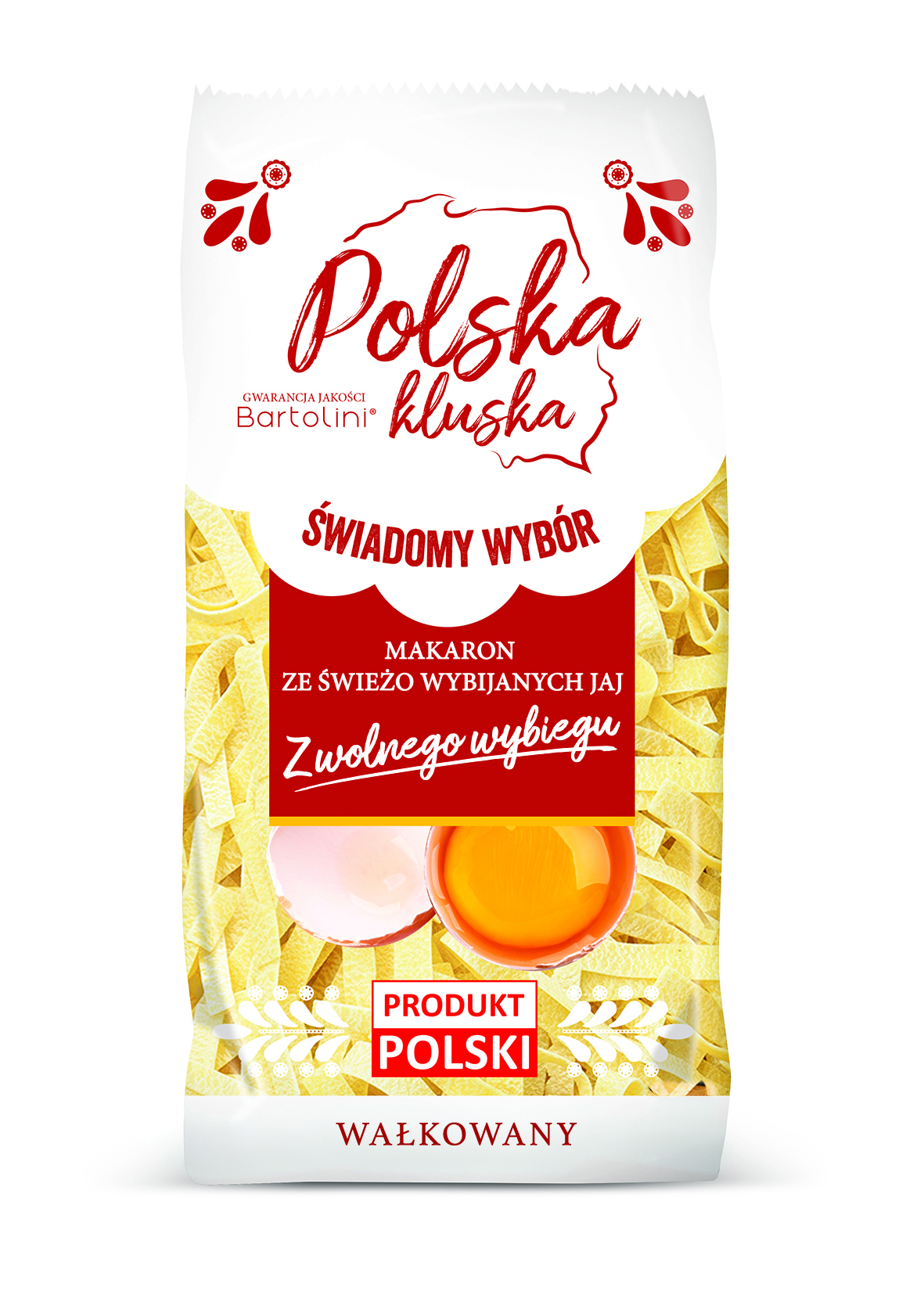 Makaron Bartolini Polska Kluska 1 Jajeczny Z Jajami Z Wolnego Wybiegu 400G - Wstążka