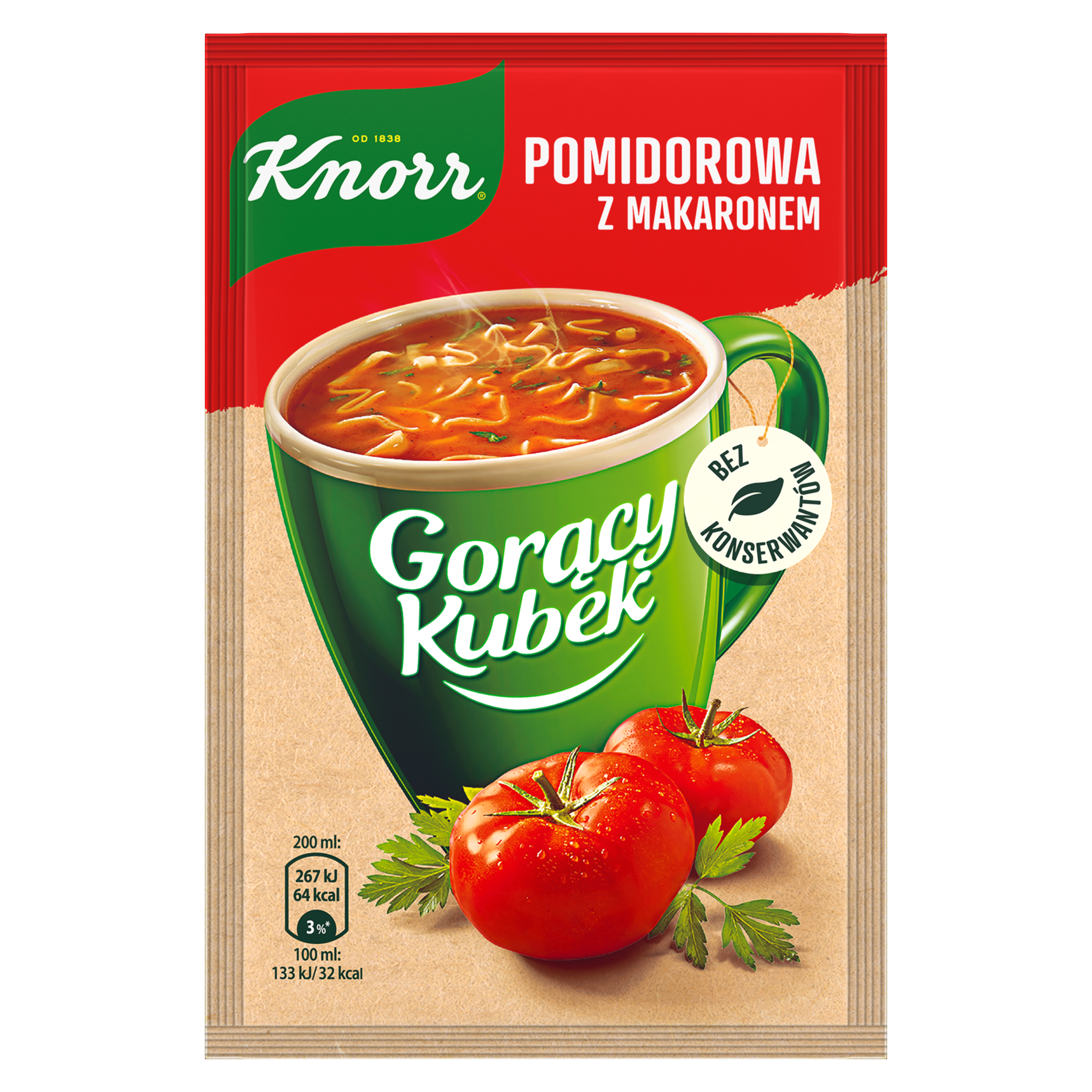 Knorr Gorący Kubek Pomidorowa Z Makaronem 19G