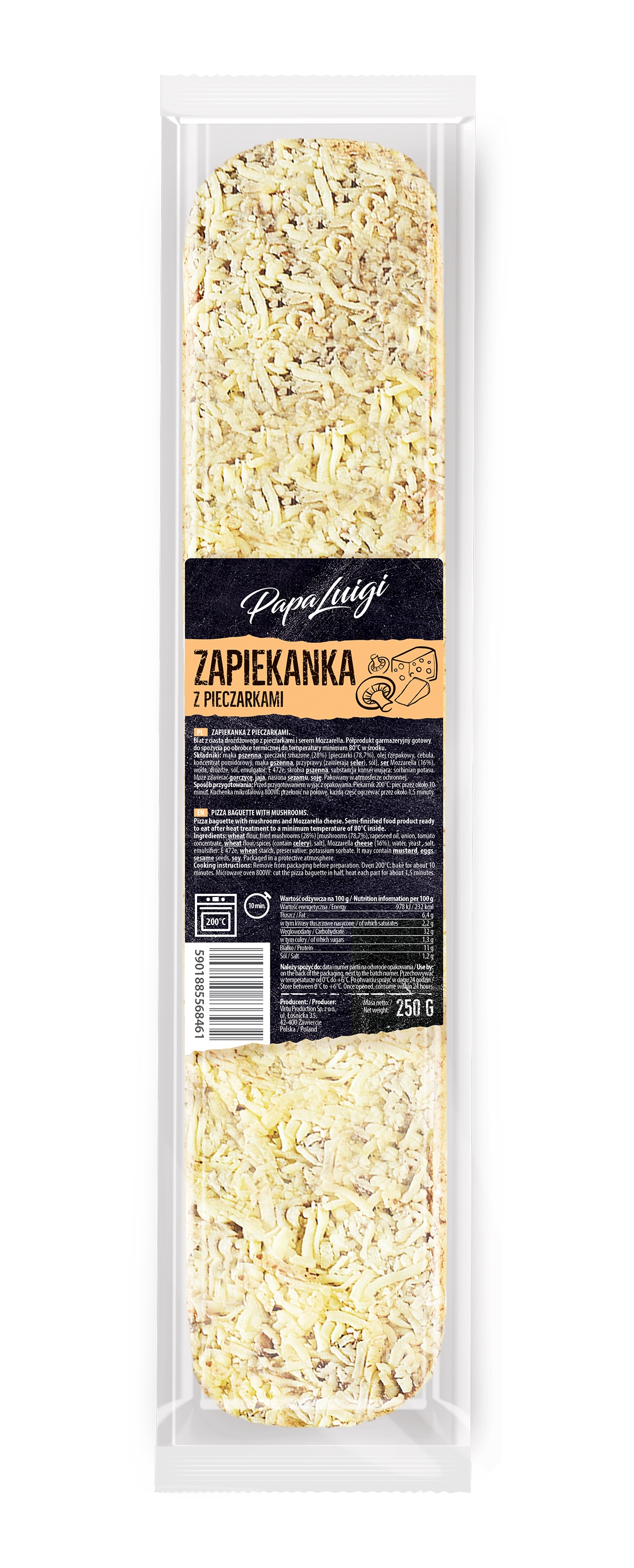 Zapiekanka Z Pieczarkami 250G Papa Luigi