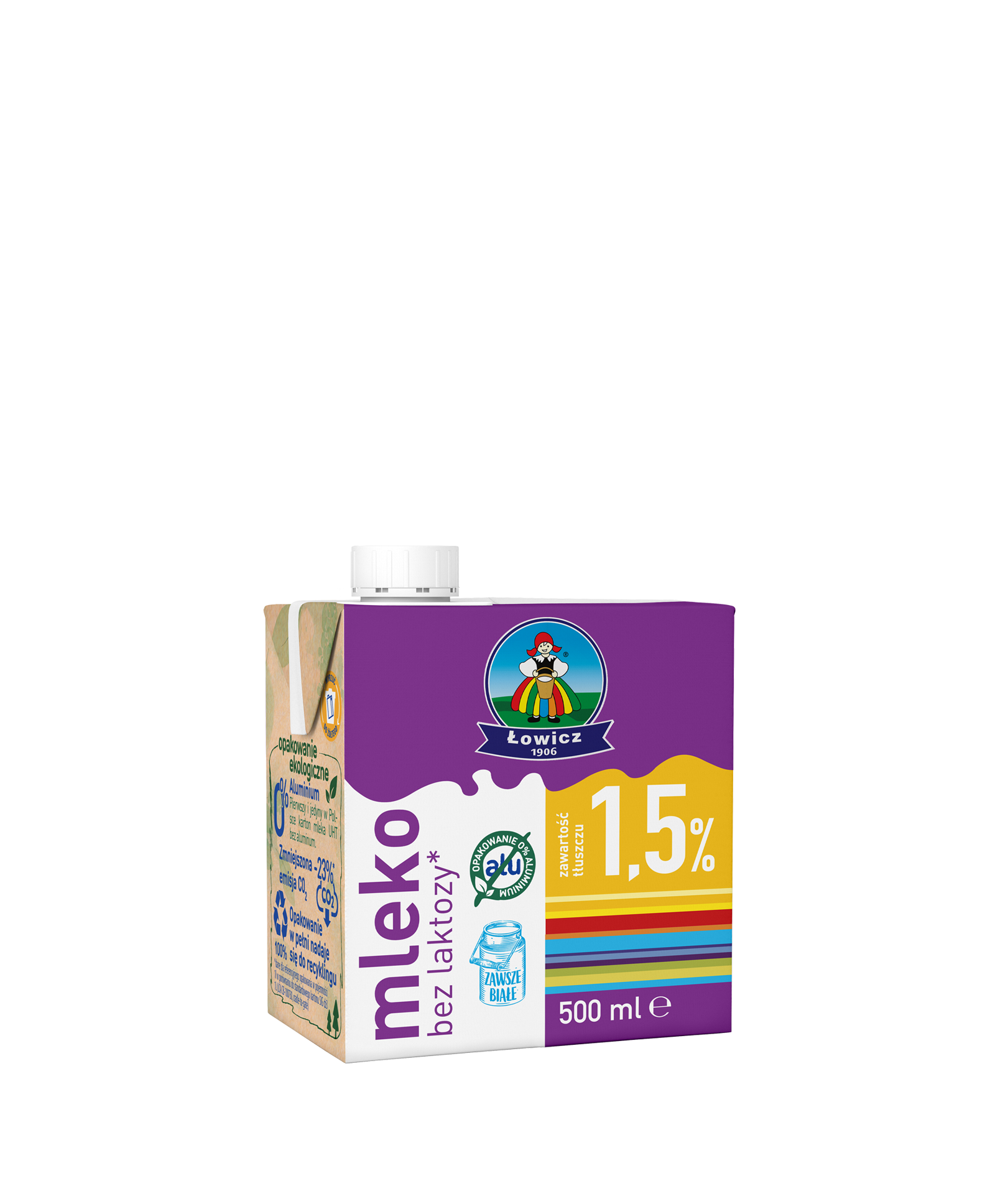 Mleko Łowickie Uht 1,5% 500 Ml Bez Laktozy Łowicz