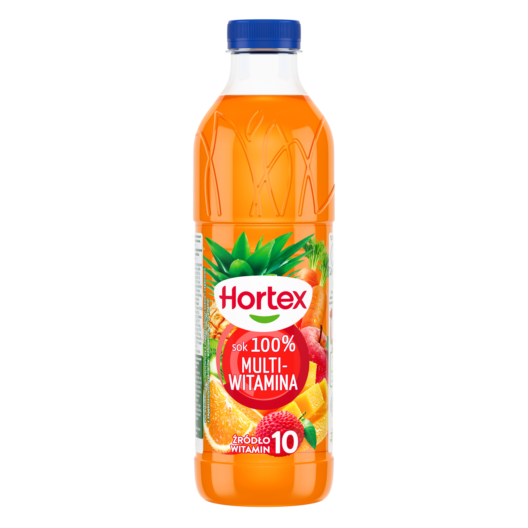 Hortex Multiwitamina Sok 100%. Źródło 10 Witamin Butelka Apet 1 L Kaucja