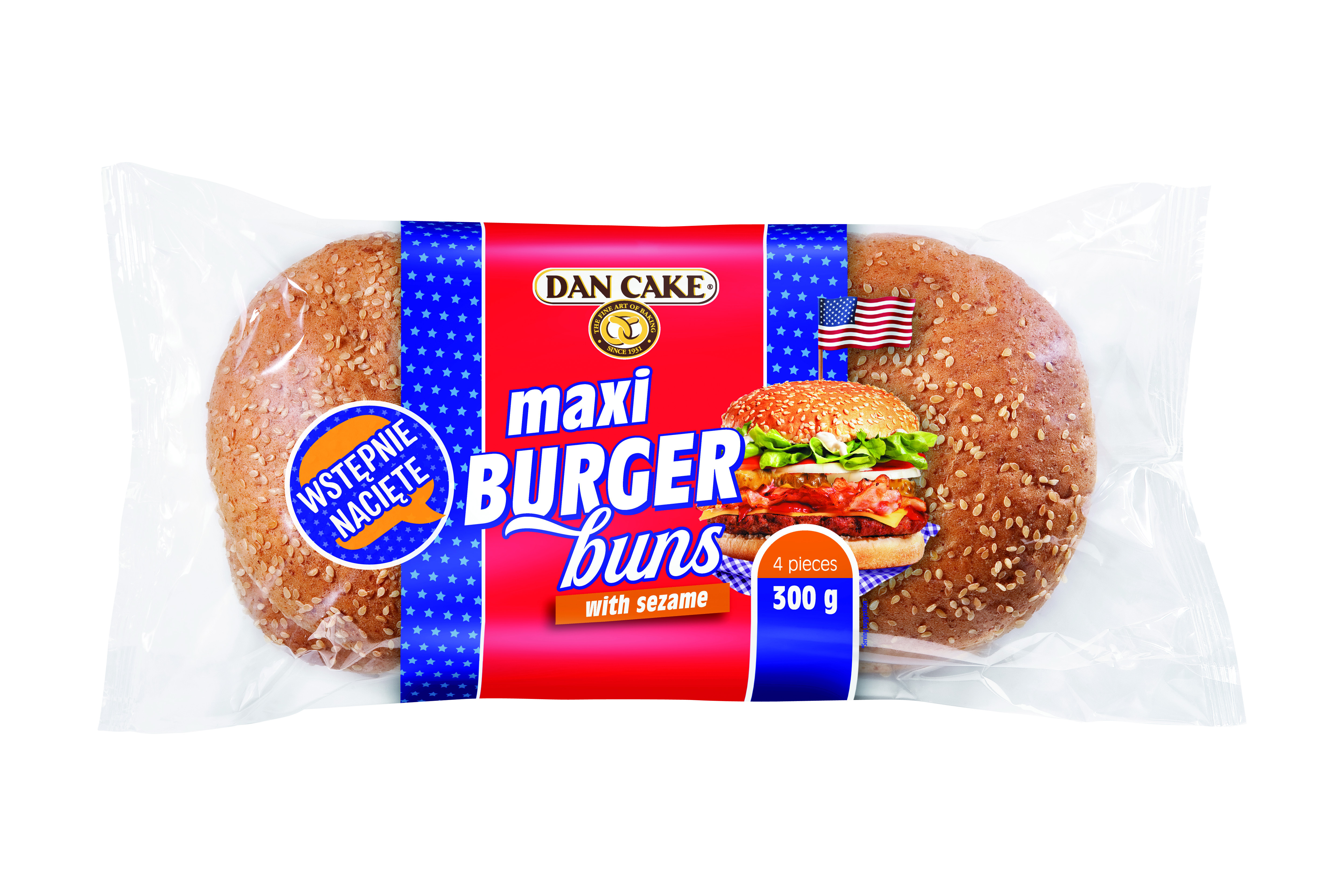 Dan Cake Maxi Burger Buns 300G Cięte