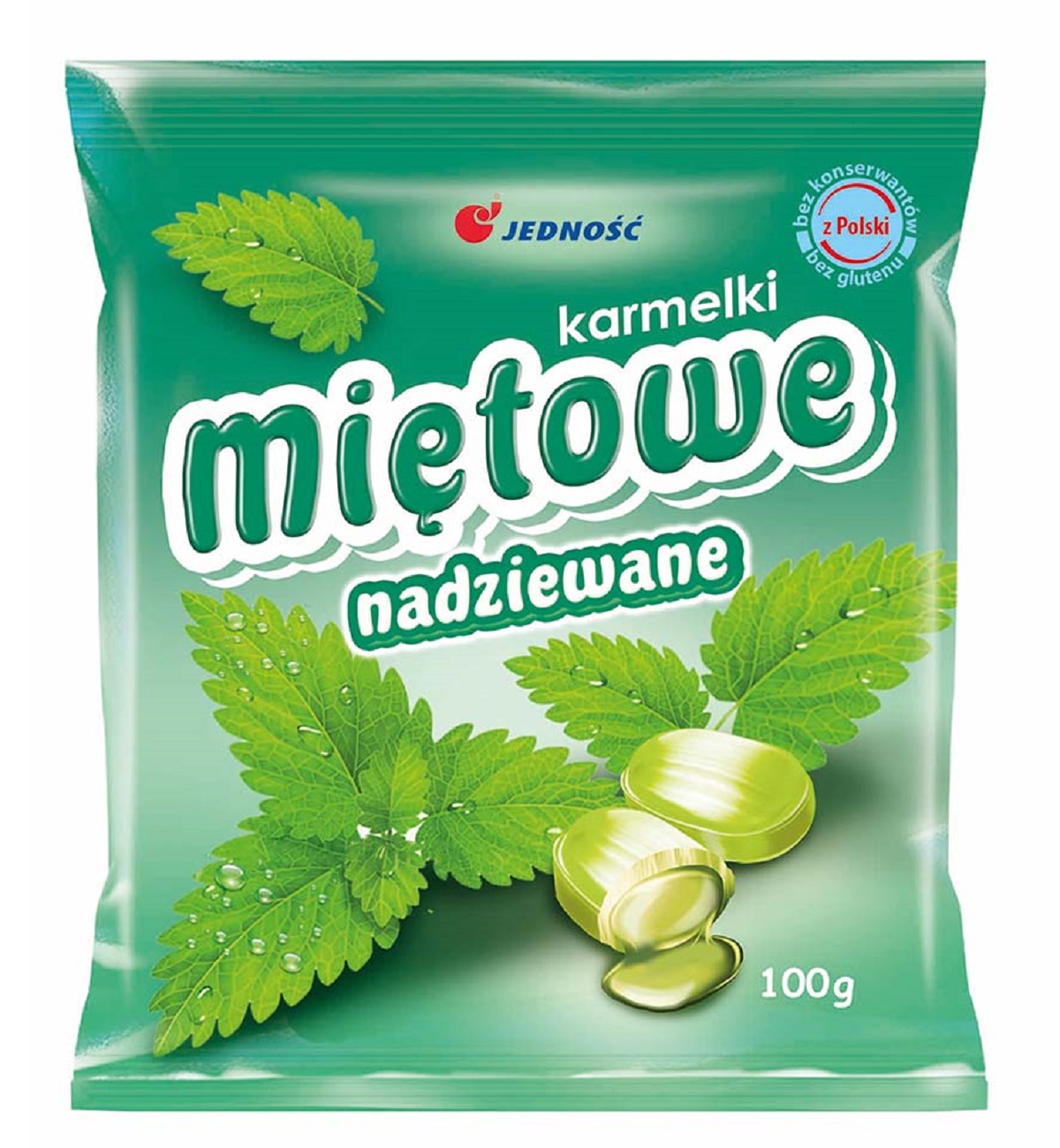 Jedność Karmelki Nadziewane Miętowe 100 G