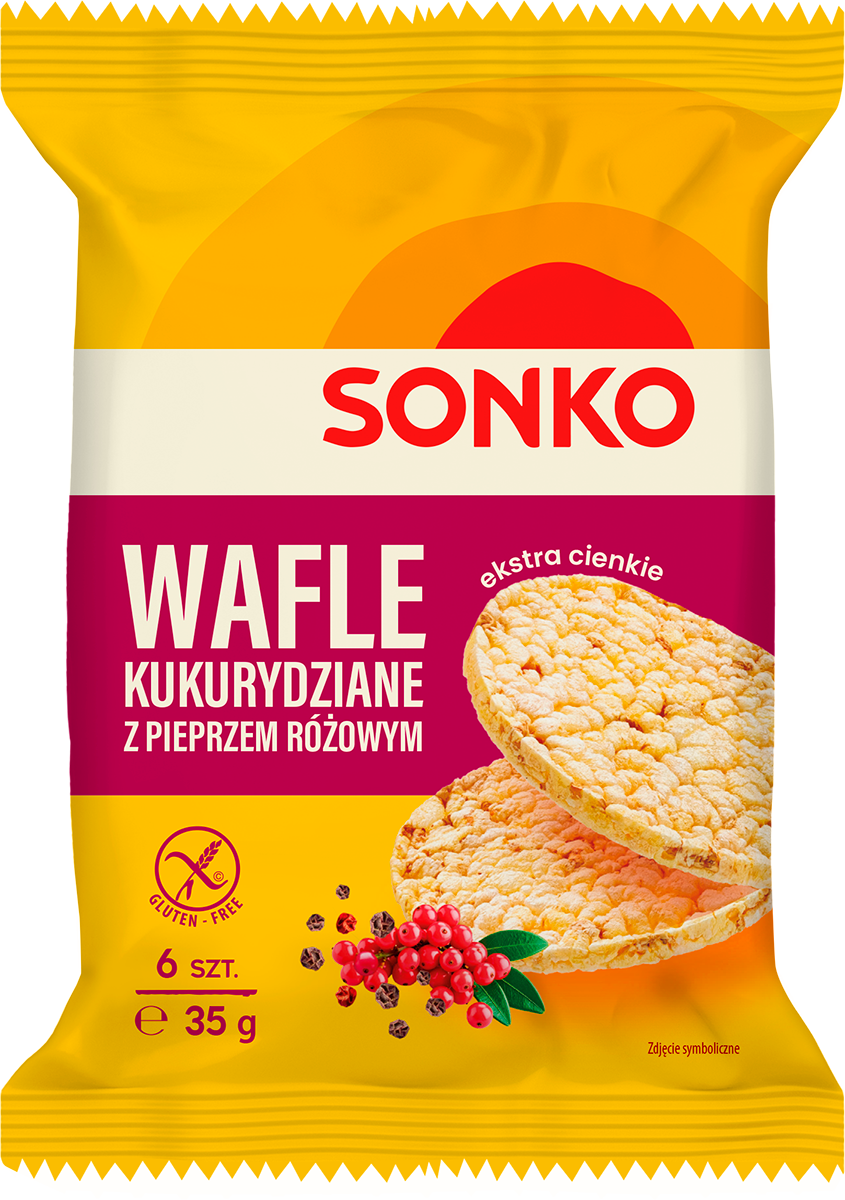 Sonko Wafle Kukurydziane Z Pieprzem Różowym 35G