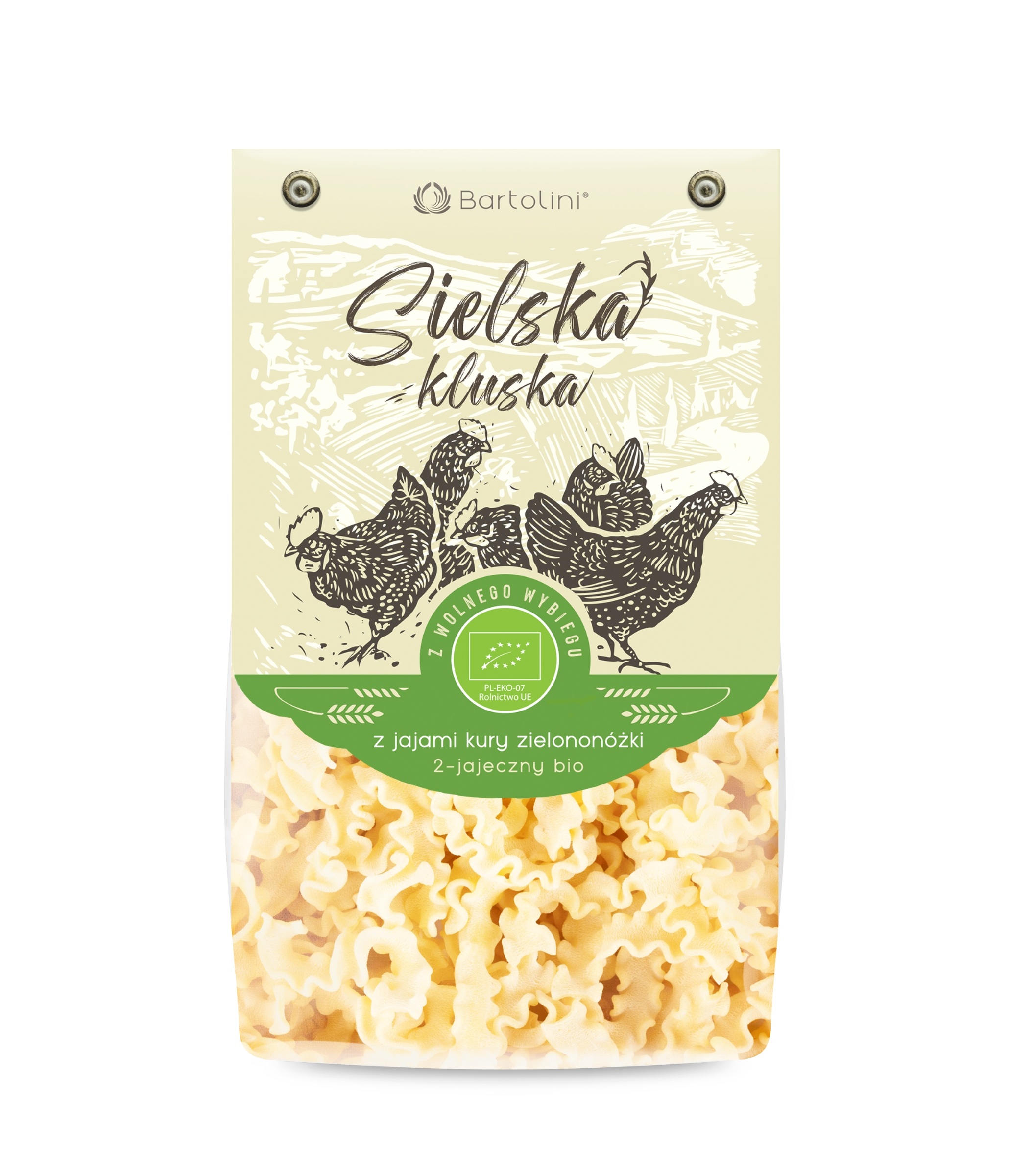 Makaron Bartolini Ekologiczny Durum 2 Jajeczny Z Jajami Od Kur Zielononóżek Fala 250G