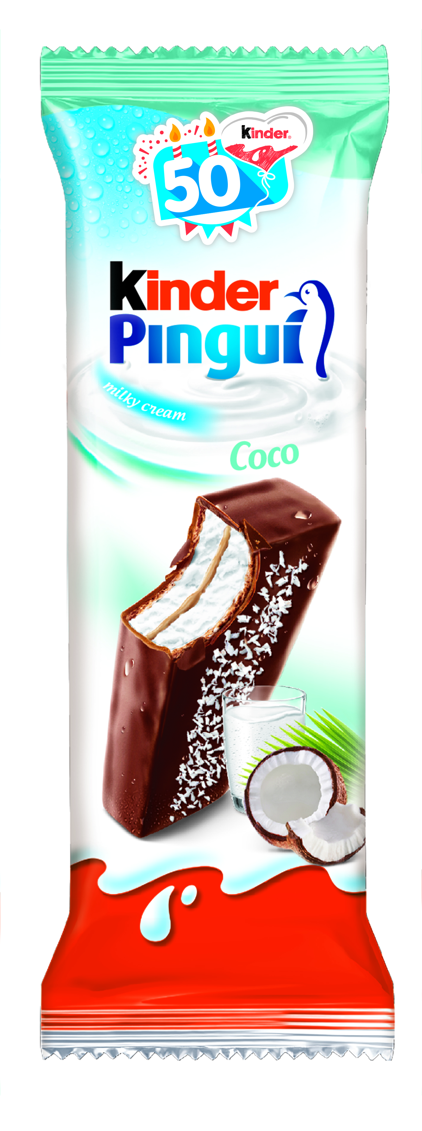 Biszkopt Z Mlecznym I Kokosowym Nadzieniem Kinder Pingui Cocco 30G