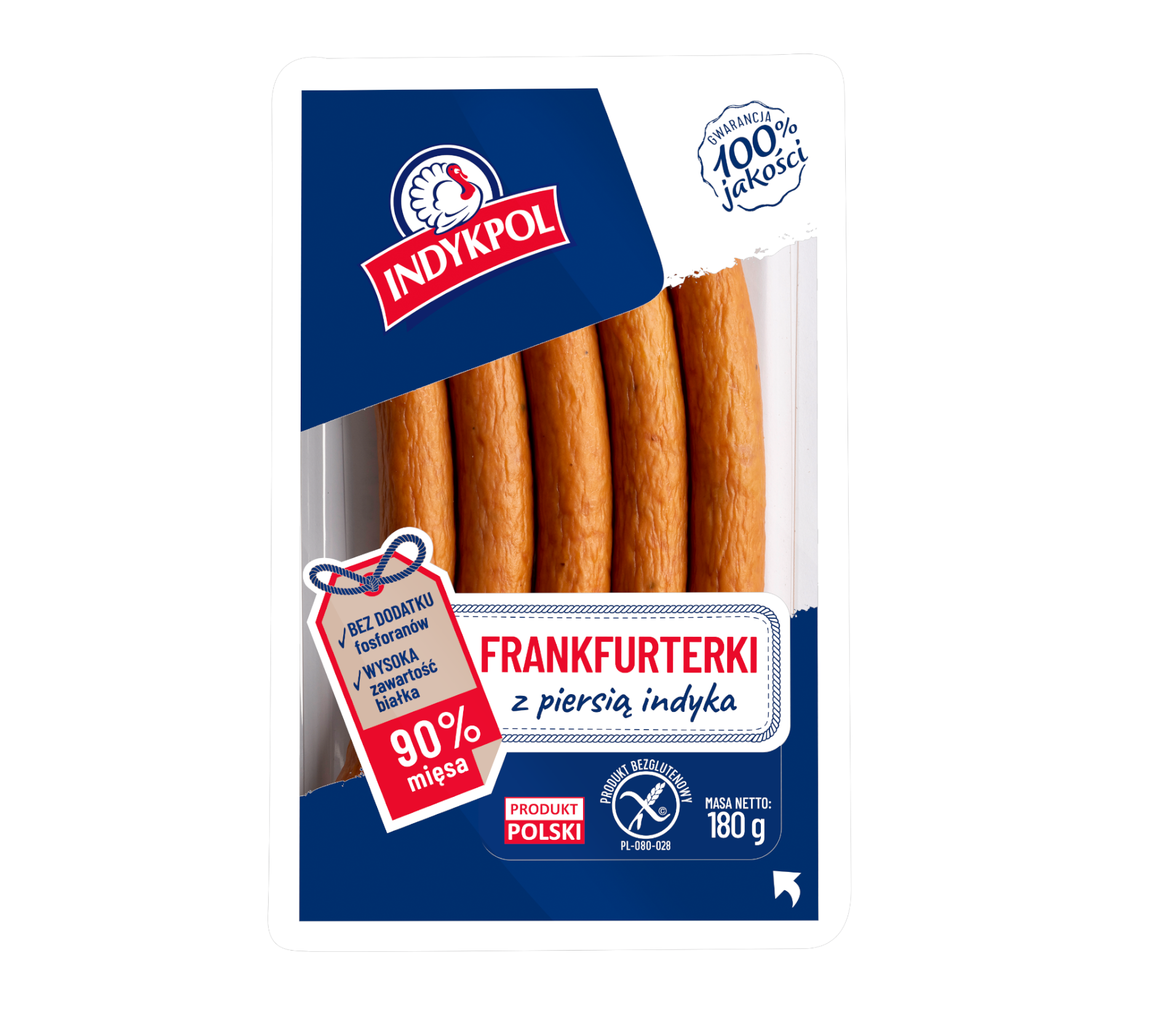 Frankfuterki Z Piersią Indyka 180G Indykpol
