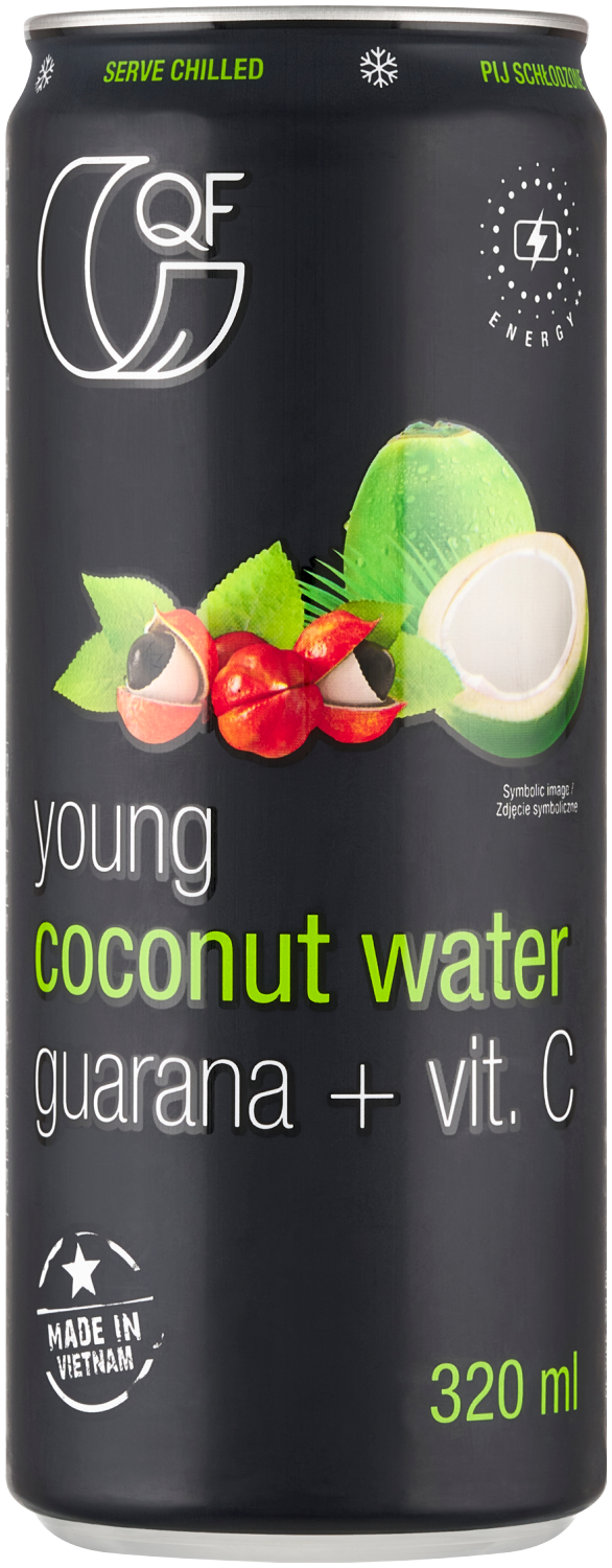 Kaucja Quality Food Woda Kokosowa Z Guaraną I Witaminą C 320 Ml