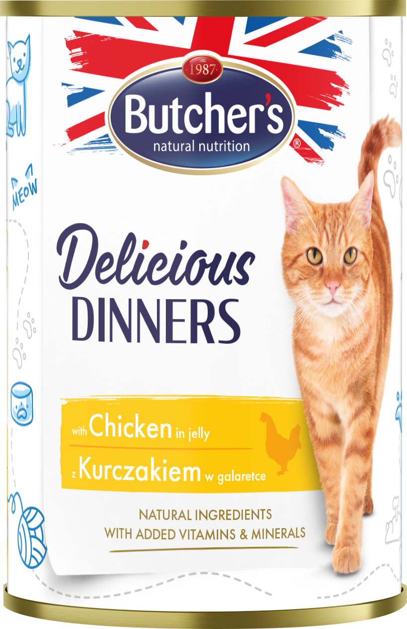 Butcher'S Delicious Dinners, Karma Dla Kota, Z Kurczakiem, Kawałki W Galaretce, 400G