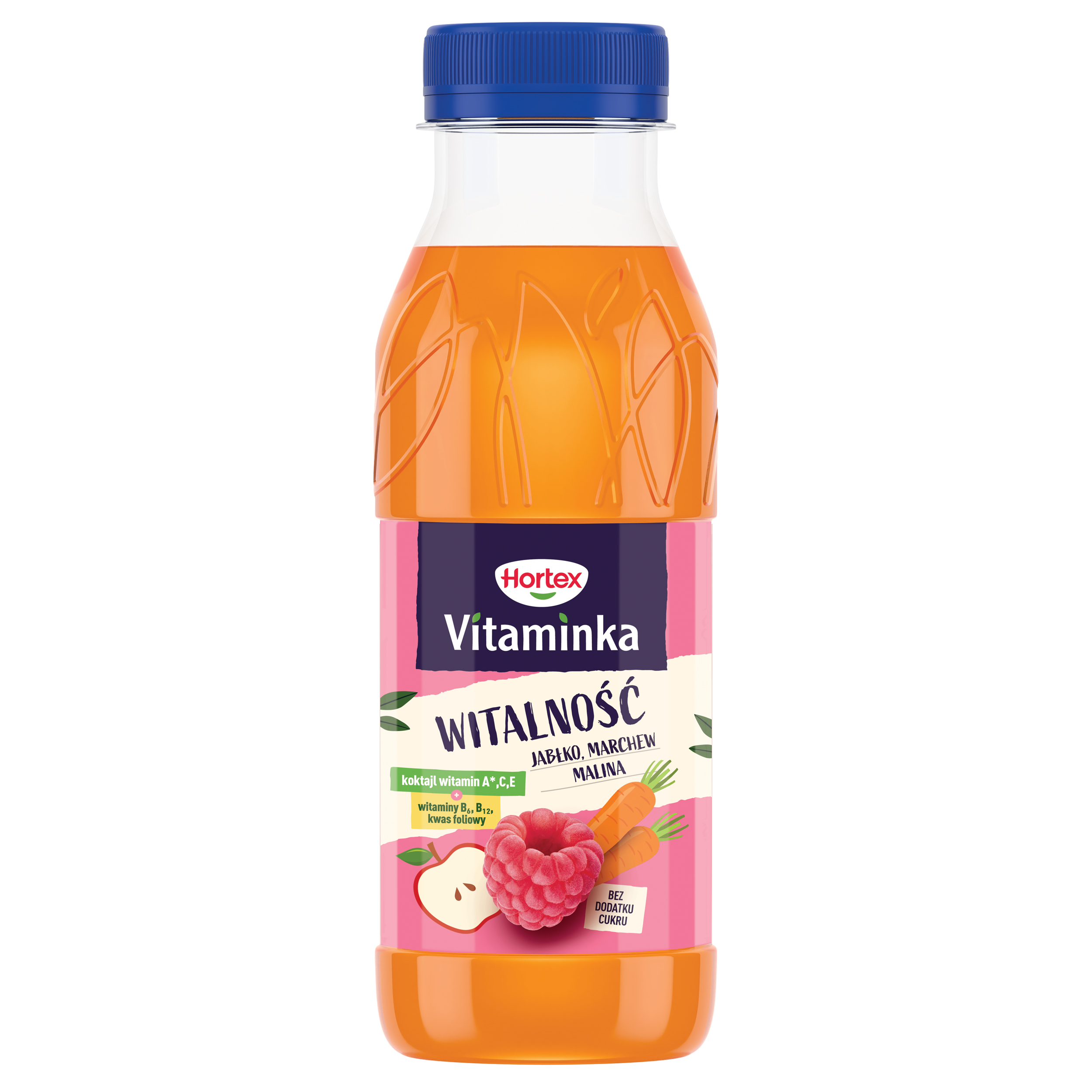 Hortex Vitaminka Jabłko, Marchew, Malina Sok Butelka Apet 300 Ml Kaucja