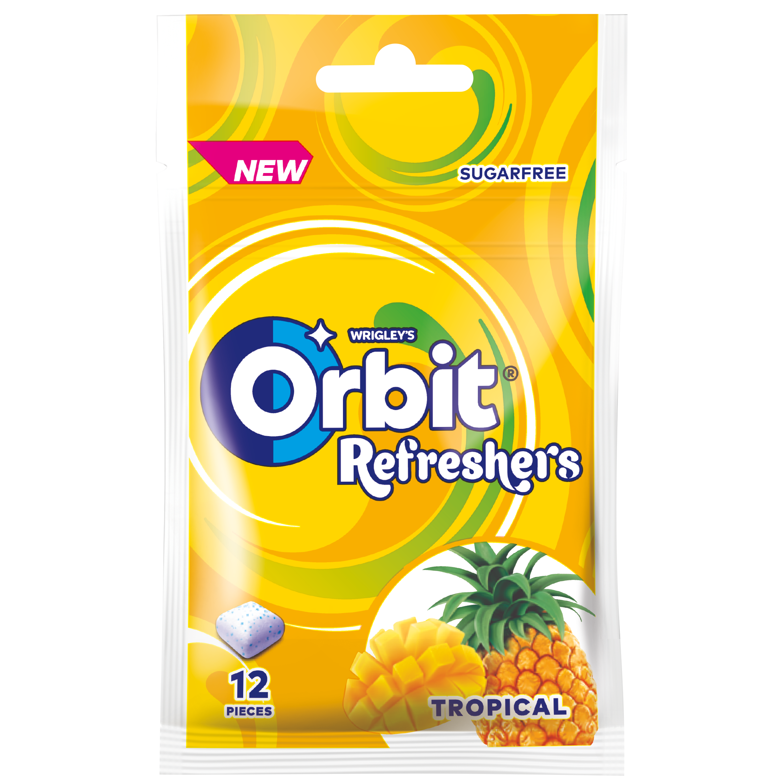 Orbit Refreshers Tropical Guma Do Żucia Bez Cukru 26G (12 Drażetek)