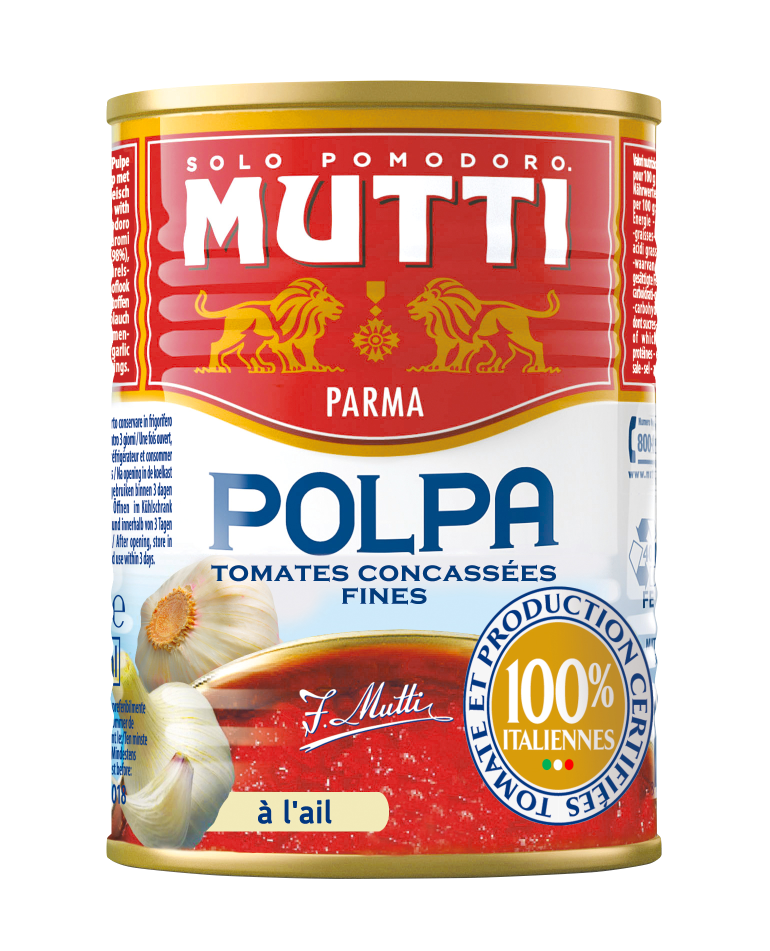 Mutti Pomidory Krojone Z Czosnkiem 400 G