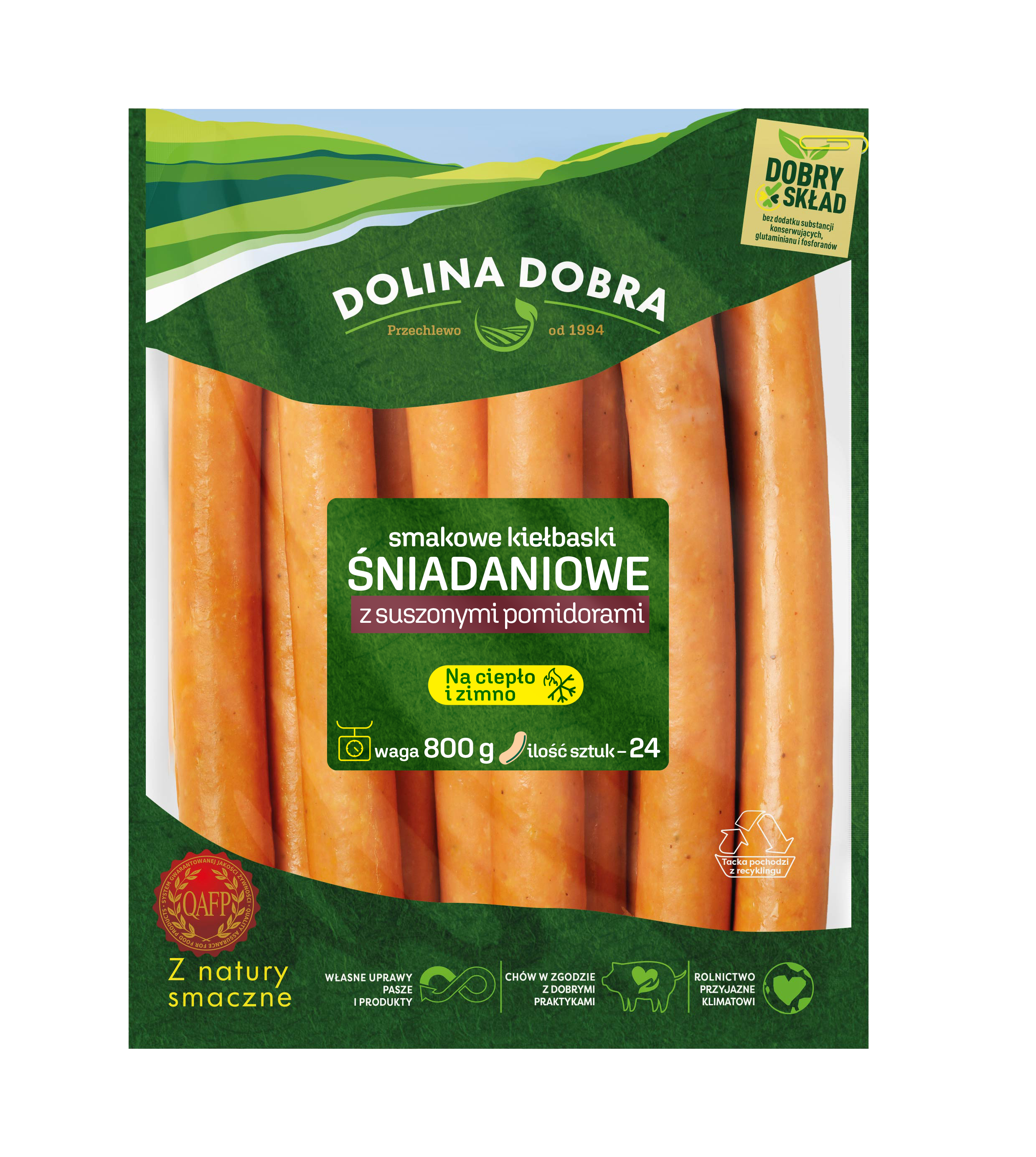 Kiełbaski Śniadaniowe Z Suszonymi Pomidorami 800 G Dolina Dobra