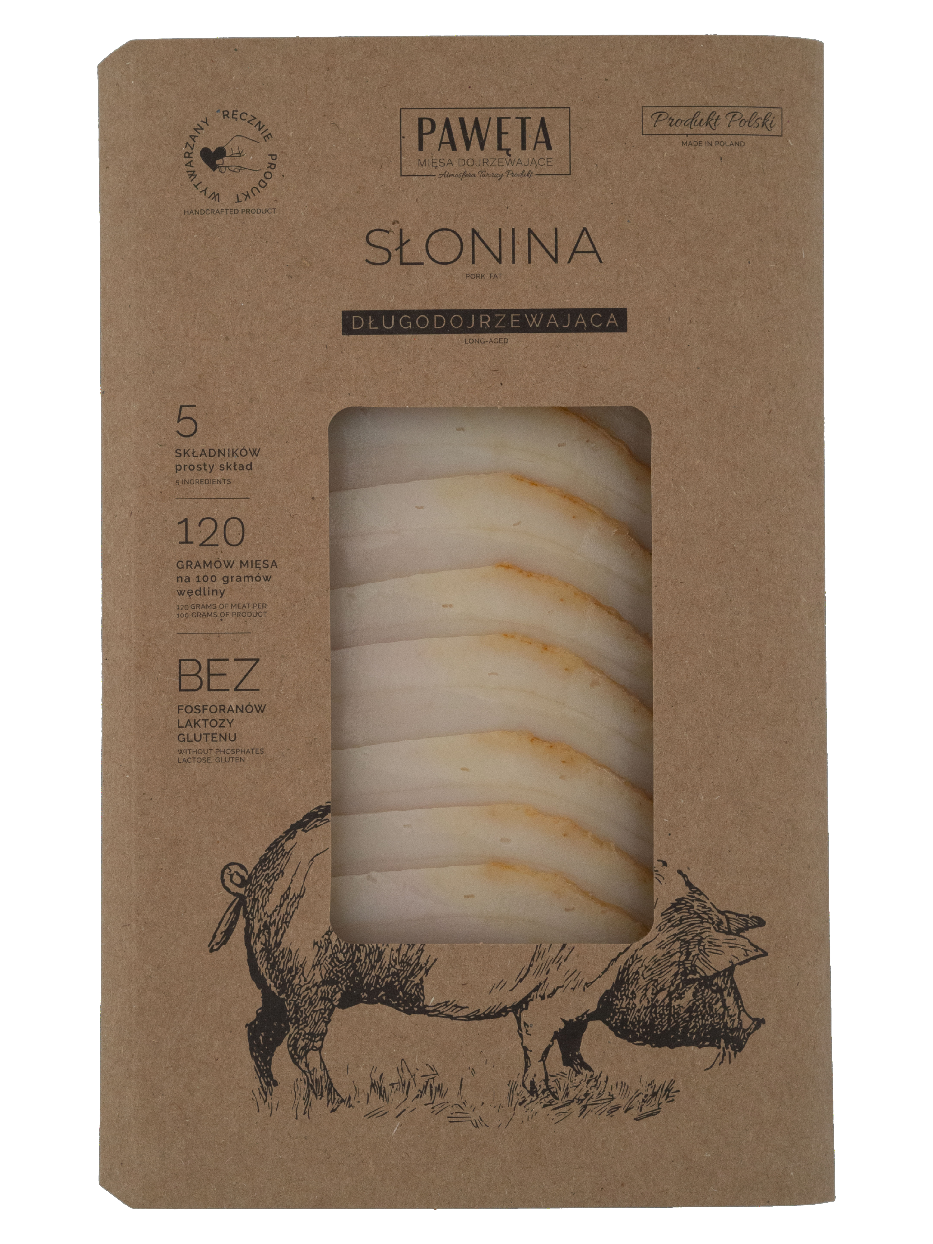Pawęta Słonina Wieprzowa Dojrzewająca Plastry 65 G