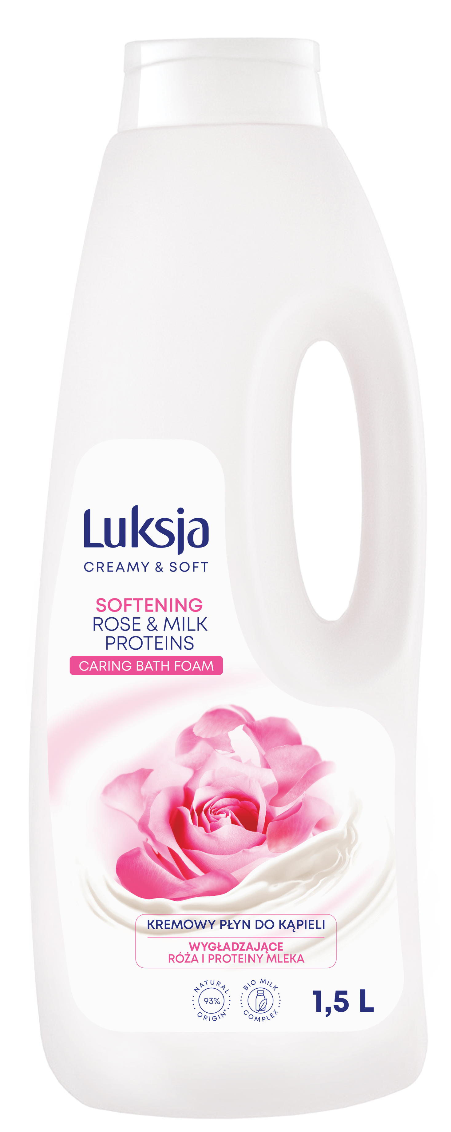 Luksja Creamy & Soft Kremowy Płyn Do Kąpieli Róża I Proteiny Mleka 1500 Ml