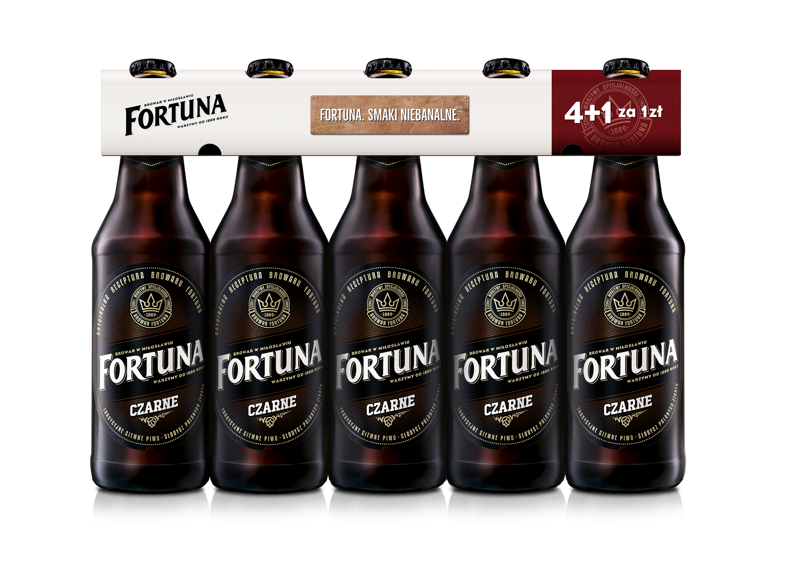 4X Fortuna Czarne 500 Ml + 1 Za 1 Zł Butelka Zwrotna