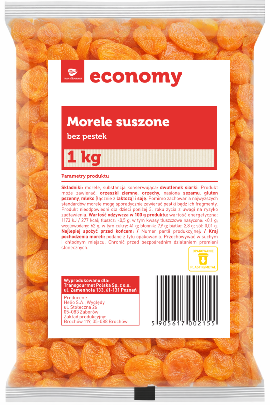 Tge Morele Suszone 1000 G