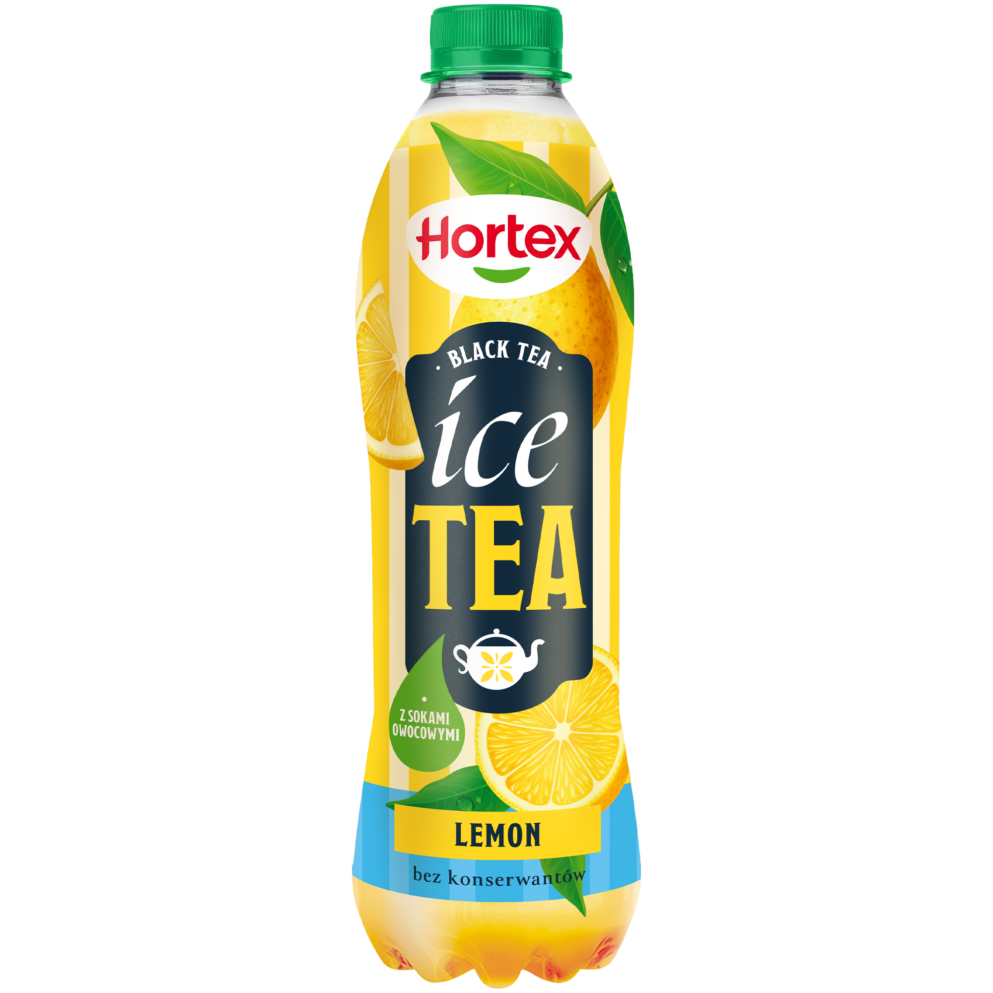 Hortex Ice Tea Napój Jabłkowo-Cytrynowy Z Dodatkiem Ekstraktu Z Liści Czarnej Herbaty Butelka Pet 1L Kaucja