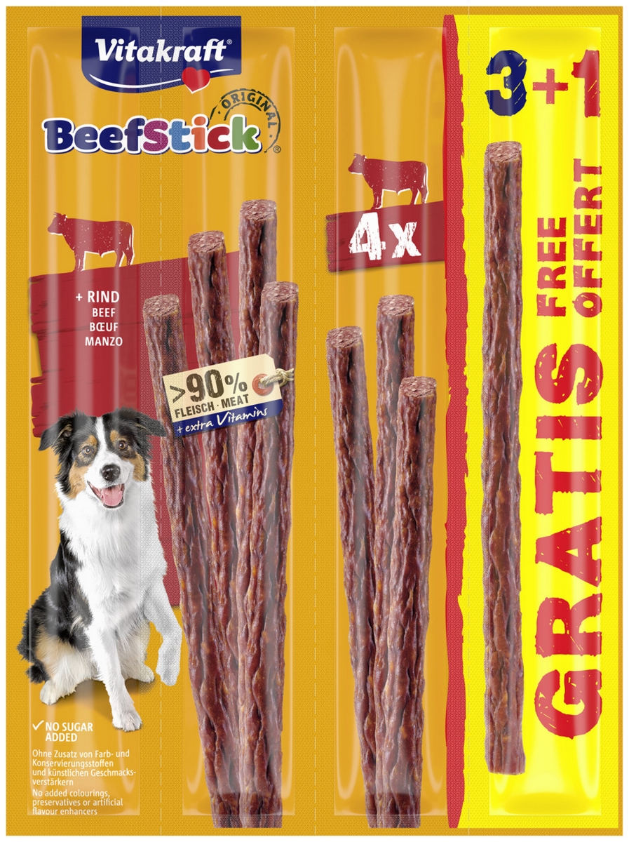 Vitakraft Beef Stick Wołowina 3+1 Gratis