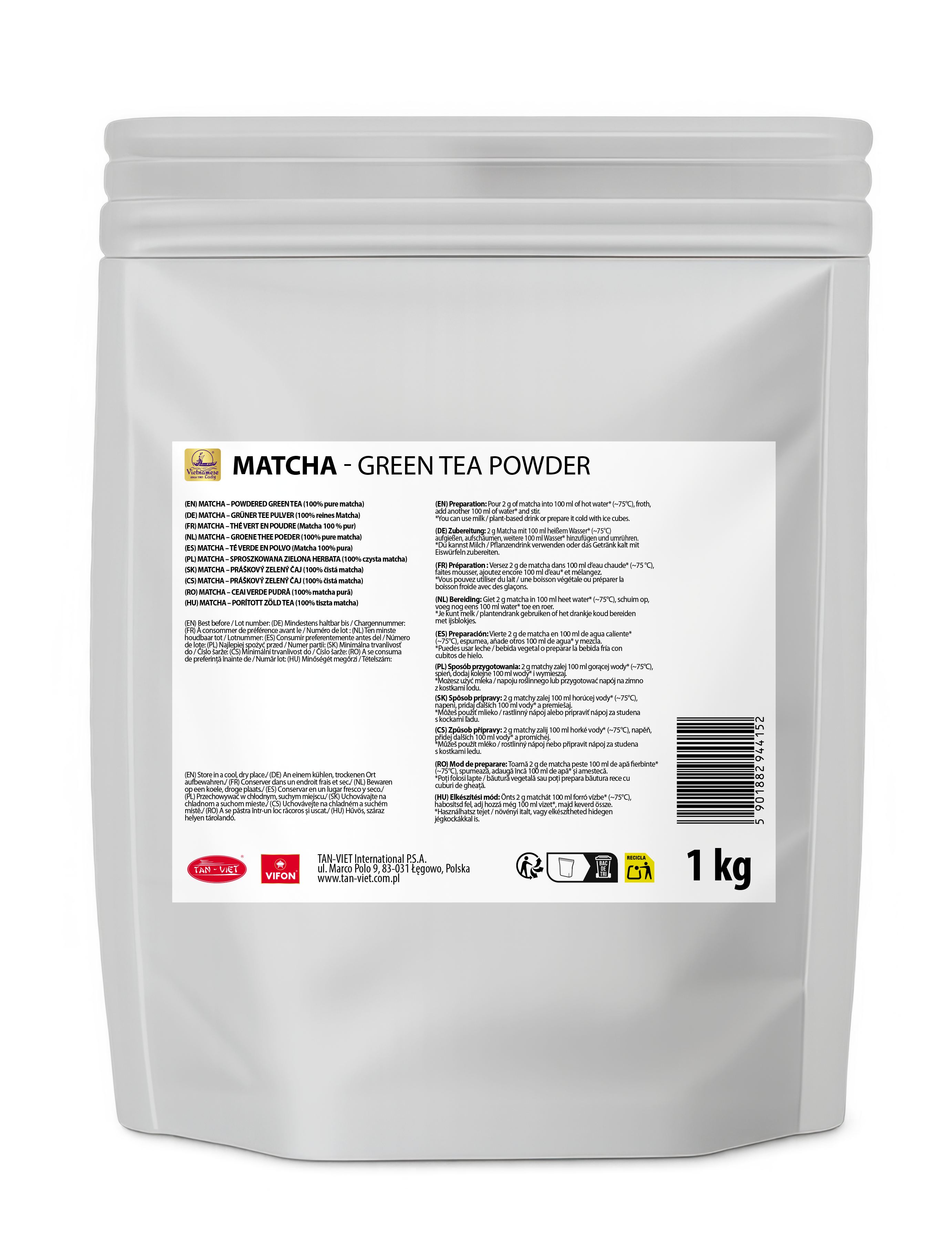 Sproszkowana Zielona Herbata Matcha 1 Kg