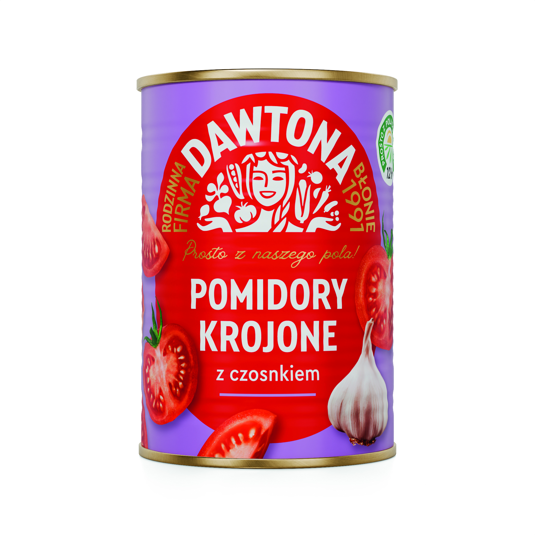 Pomidory Krojone Z Czosnkiem 400G Dawtona