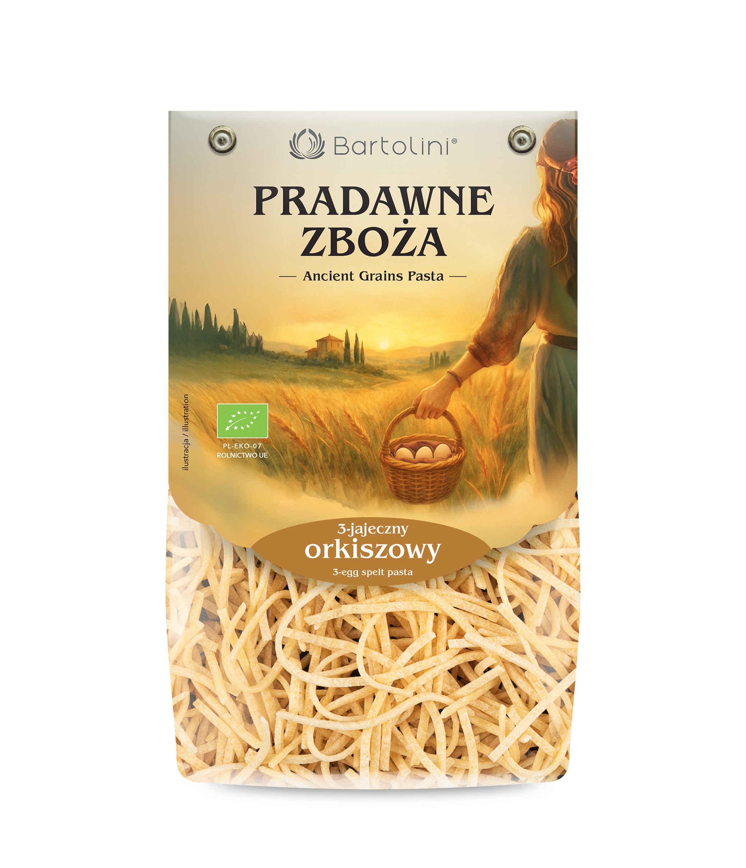 Makaron Bartolini Ekologiczny Orkiszowy 3 Jajeczny Kluska 250G
