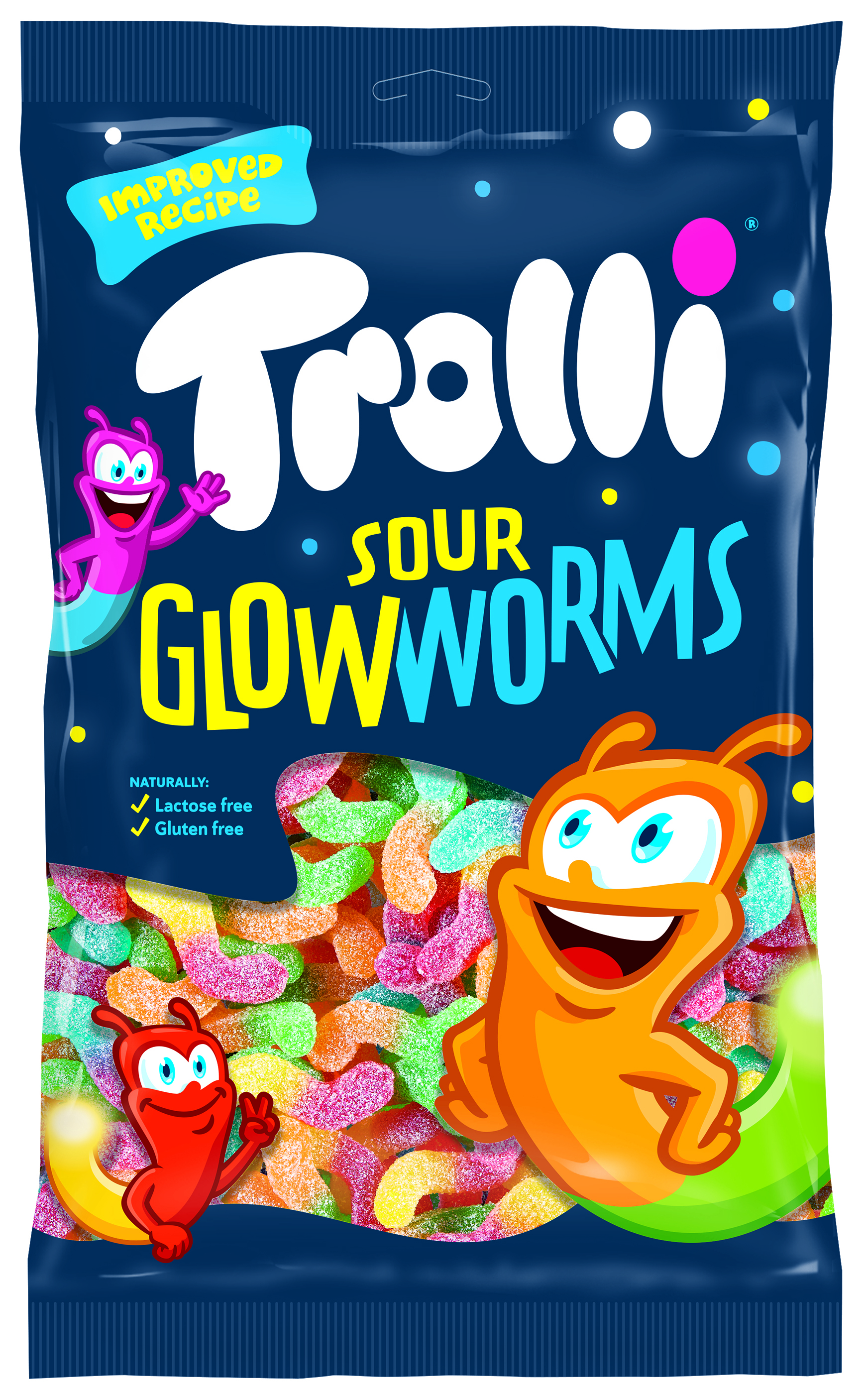 Trolli Sour Glowworms Robaczki Żelki 1000G