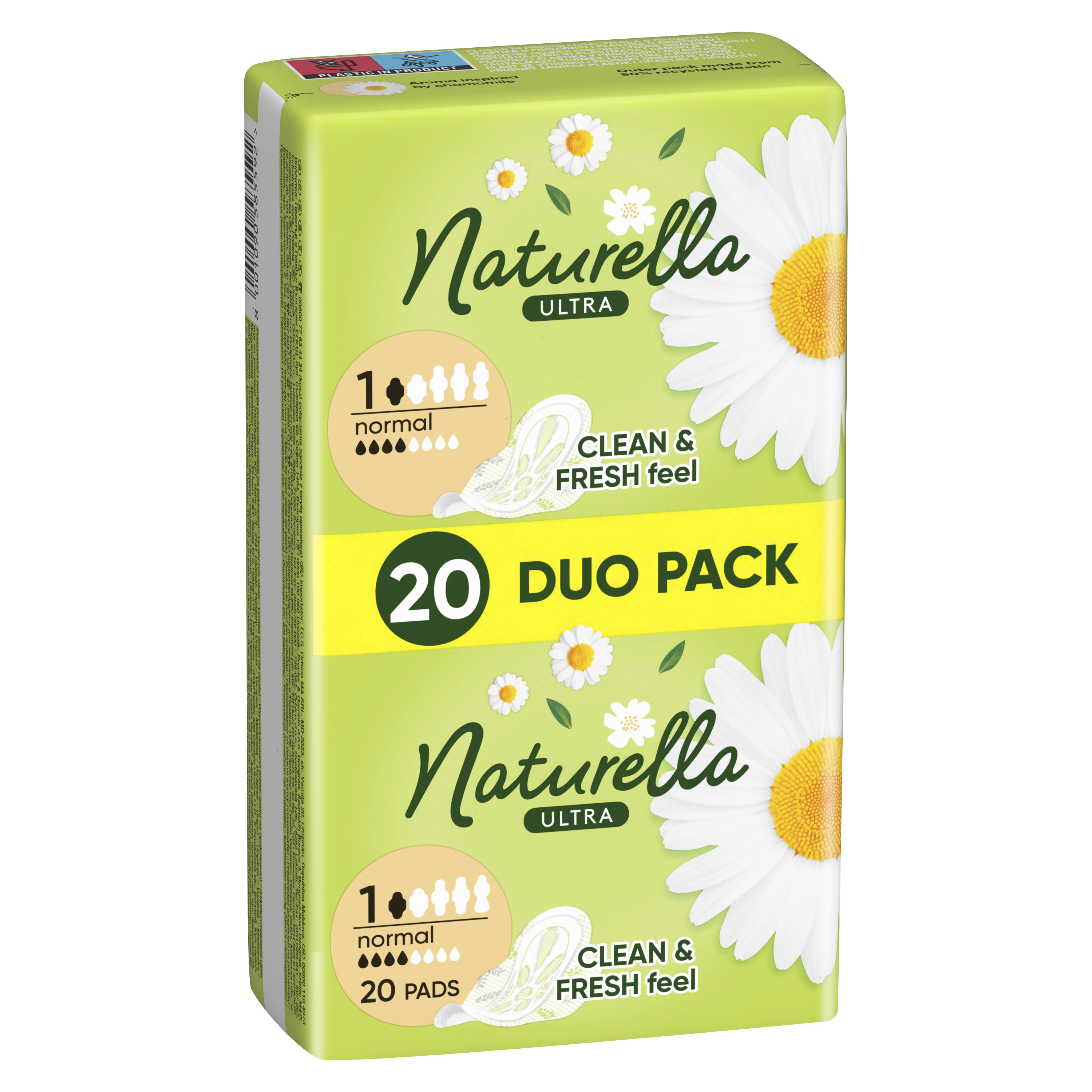 Naturella Ultra Normal, Podpaski Ze Skrzydełkami, 20 Sztuk
