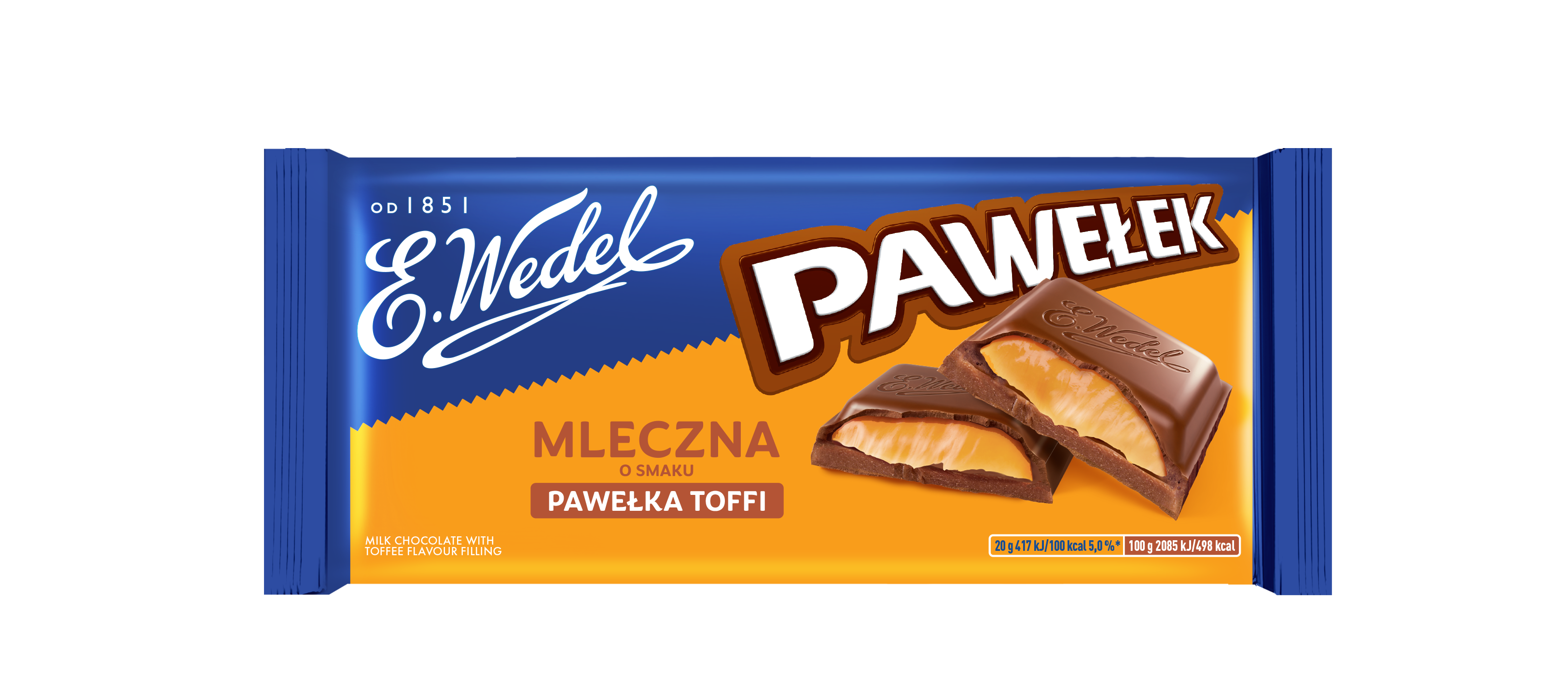 E.Wedel Czekolada Mleczna O Smaku Pawełka Toffi 100G