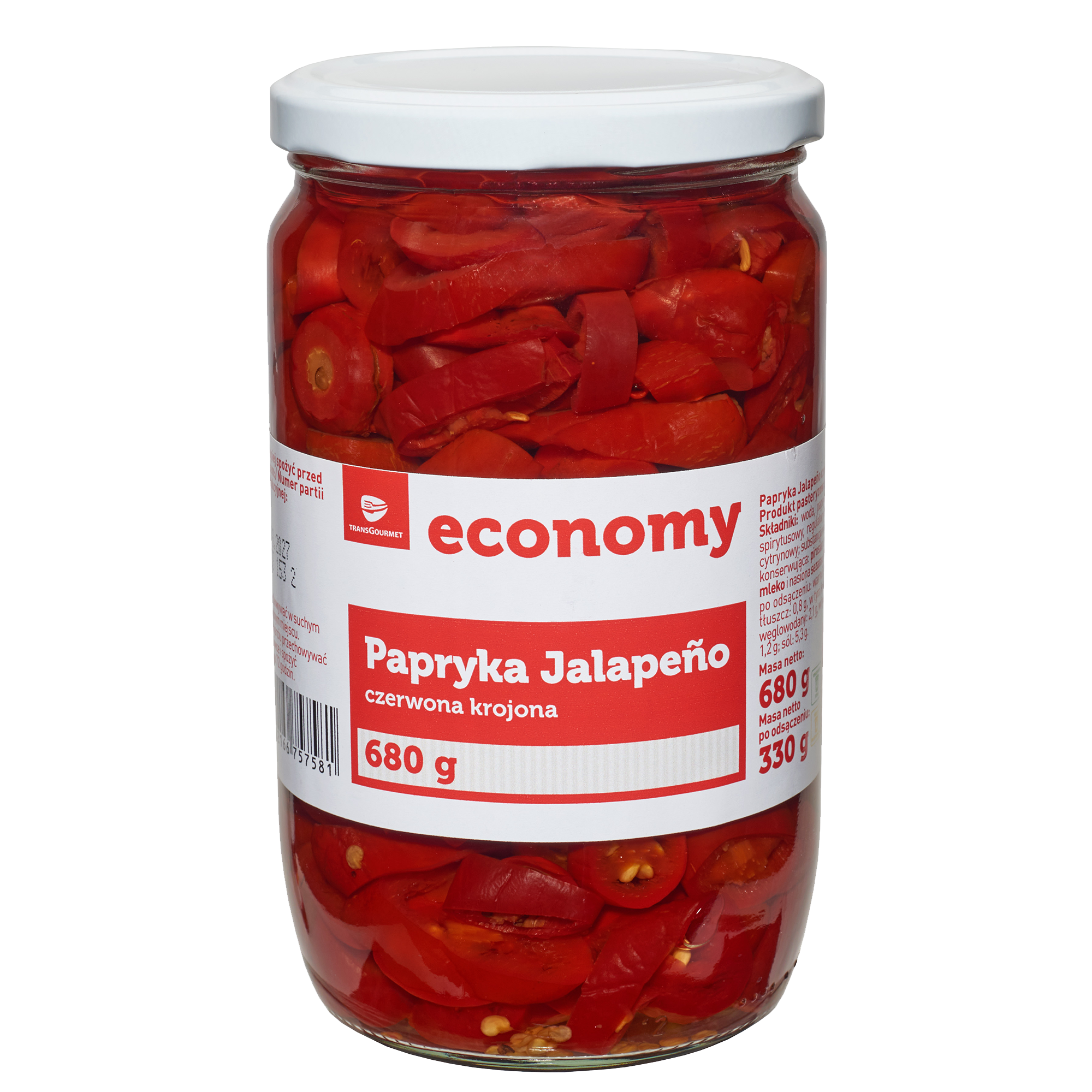 Tge Papryka Jalapeno Czerwona Krojona 680 G