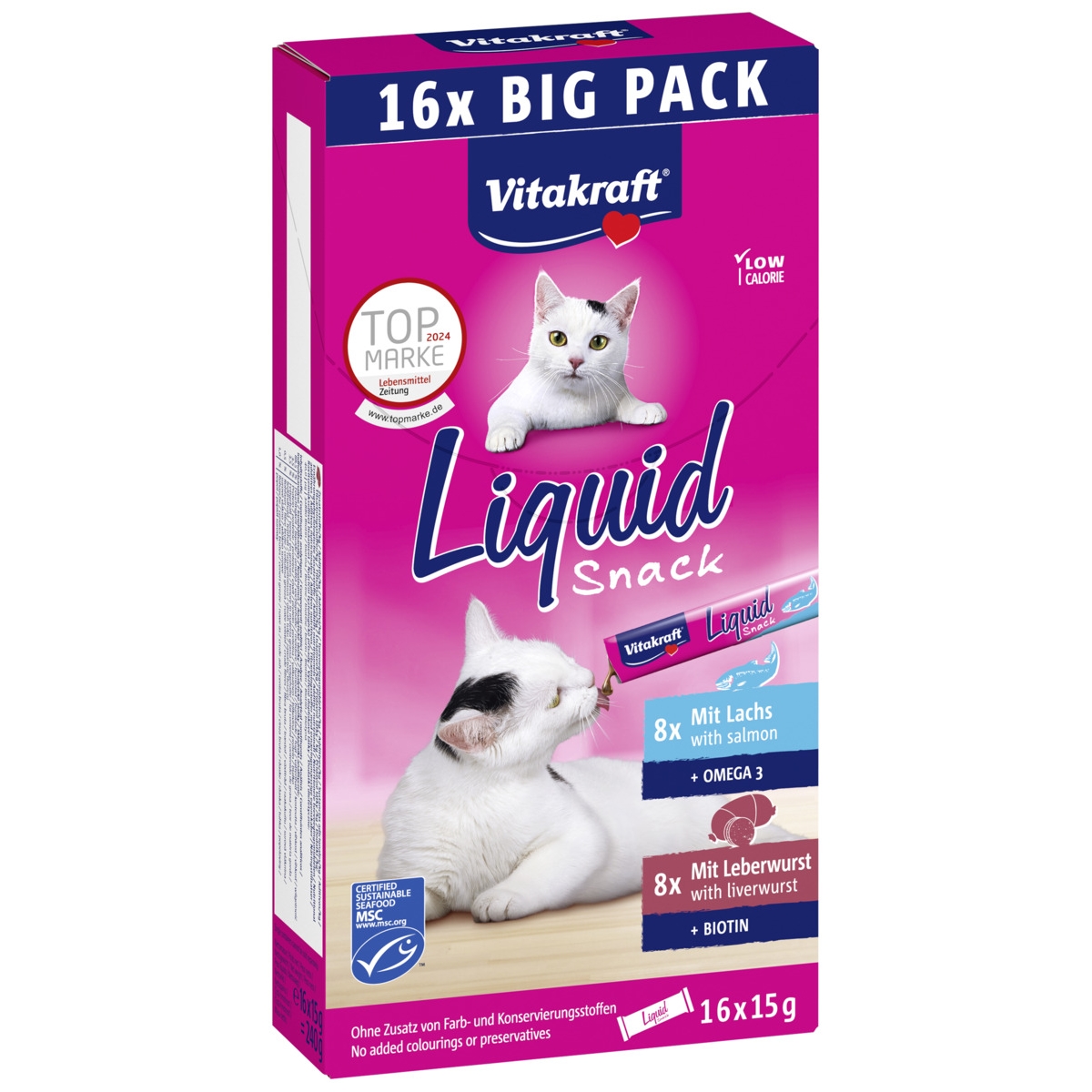 Vitakraft Cat Liquid Snack Wątróbka I Łosoś 16X15G