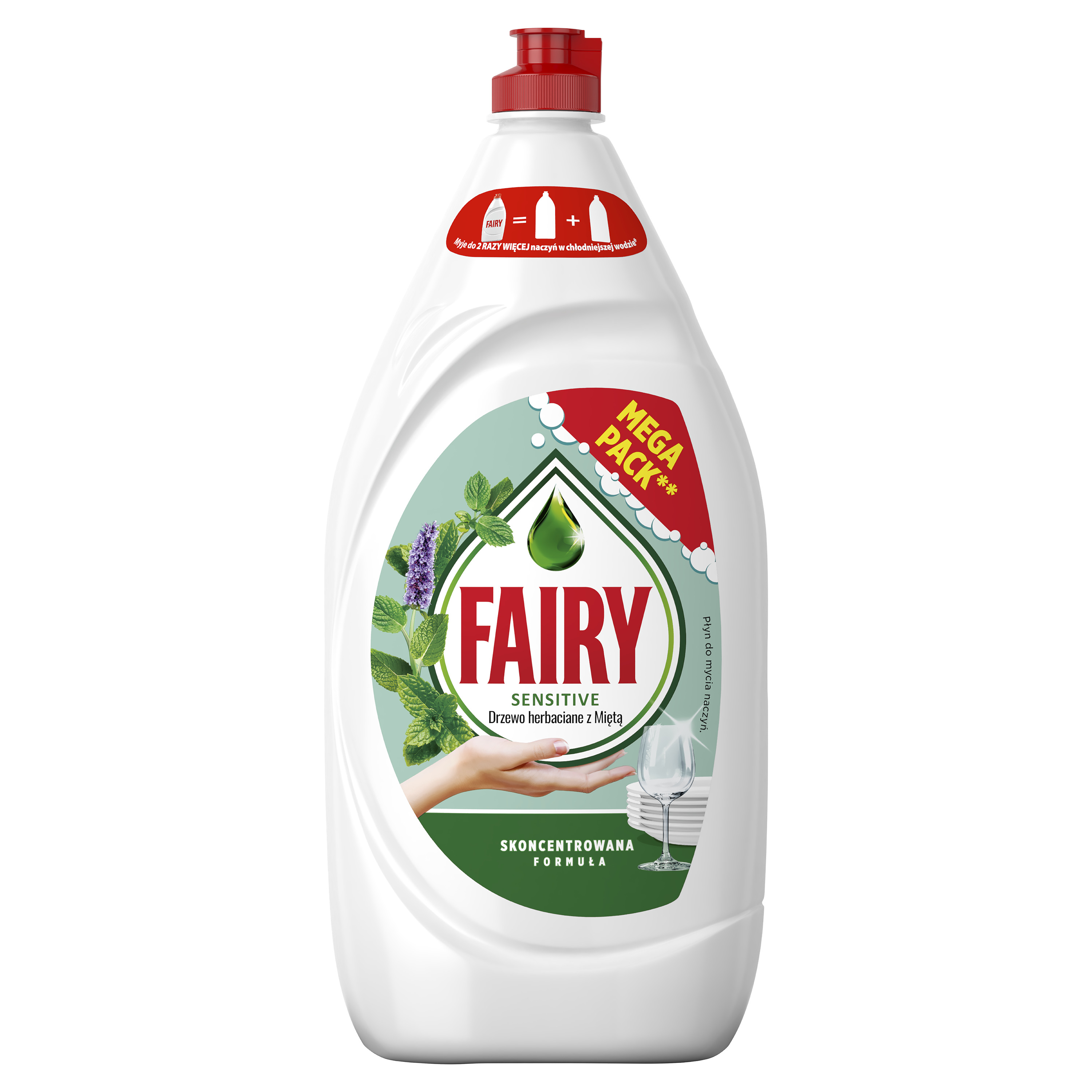 Fairy Skóra Wrażliwa Tea Tree & Mint Płyn Do Mycia Naczyń, Delikatny Dla Skóry 1350 Ml