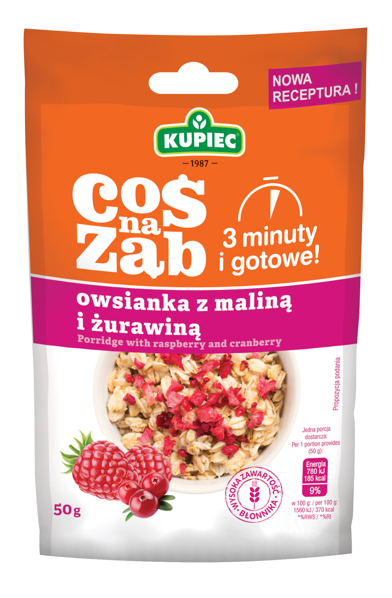 Kupiec Owsianka Z Maliną I Żurawiną 50G Coś Na Ząb