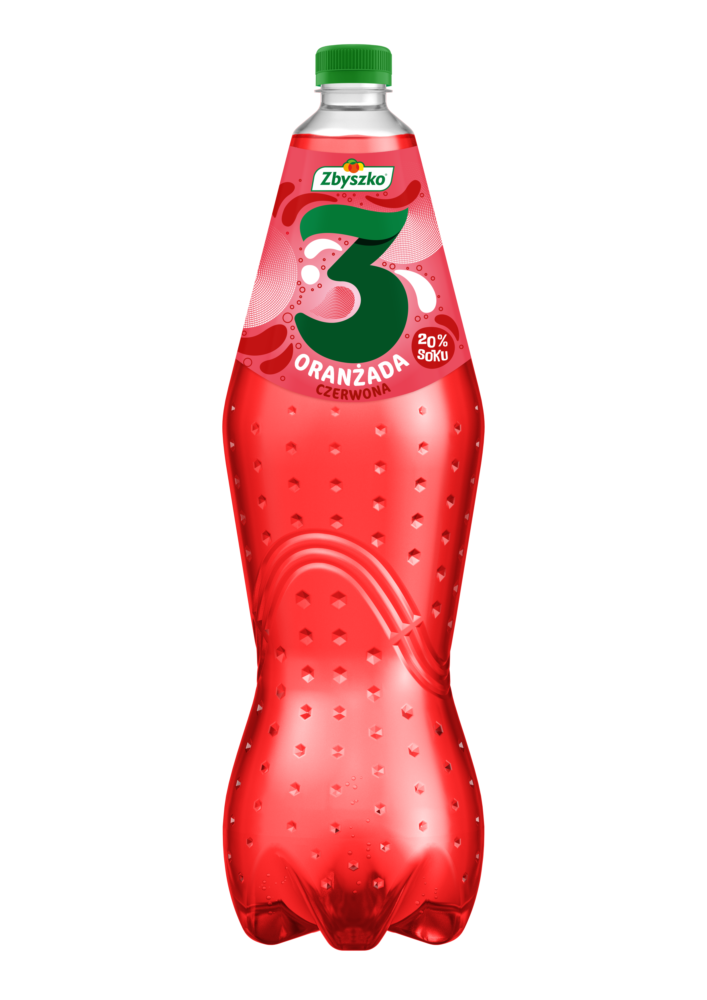 Zbyszko 3 Owoce Oranżada Czerwona 1,75L Gazowany ( Kaucja )