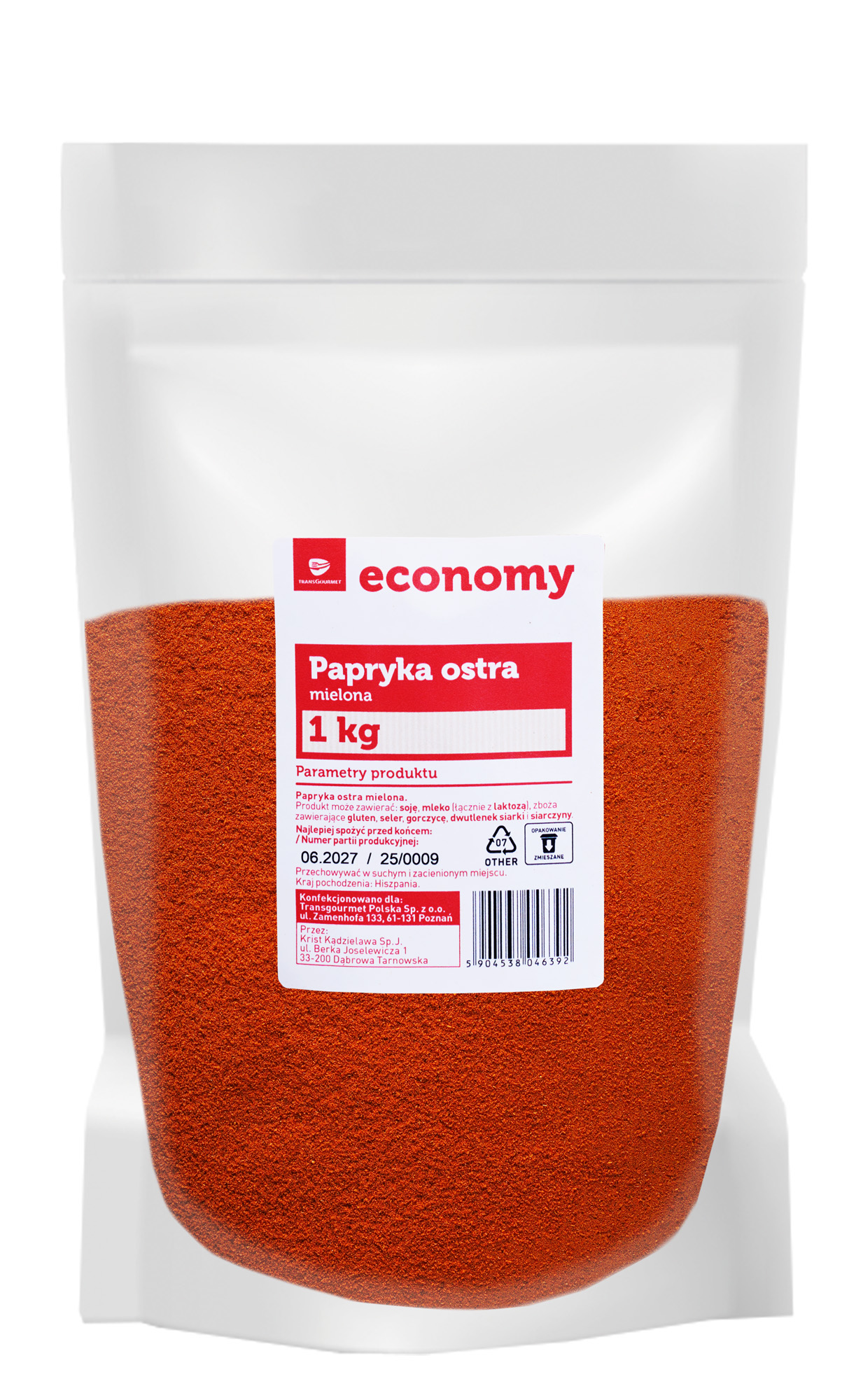 Tge Papryka Ostra Mielona 1 Kg