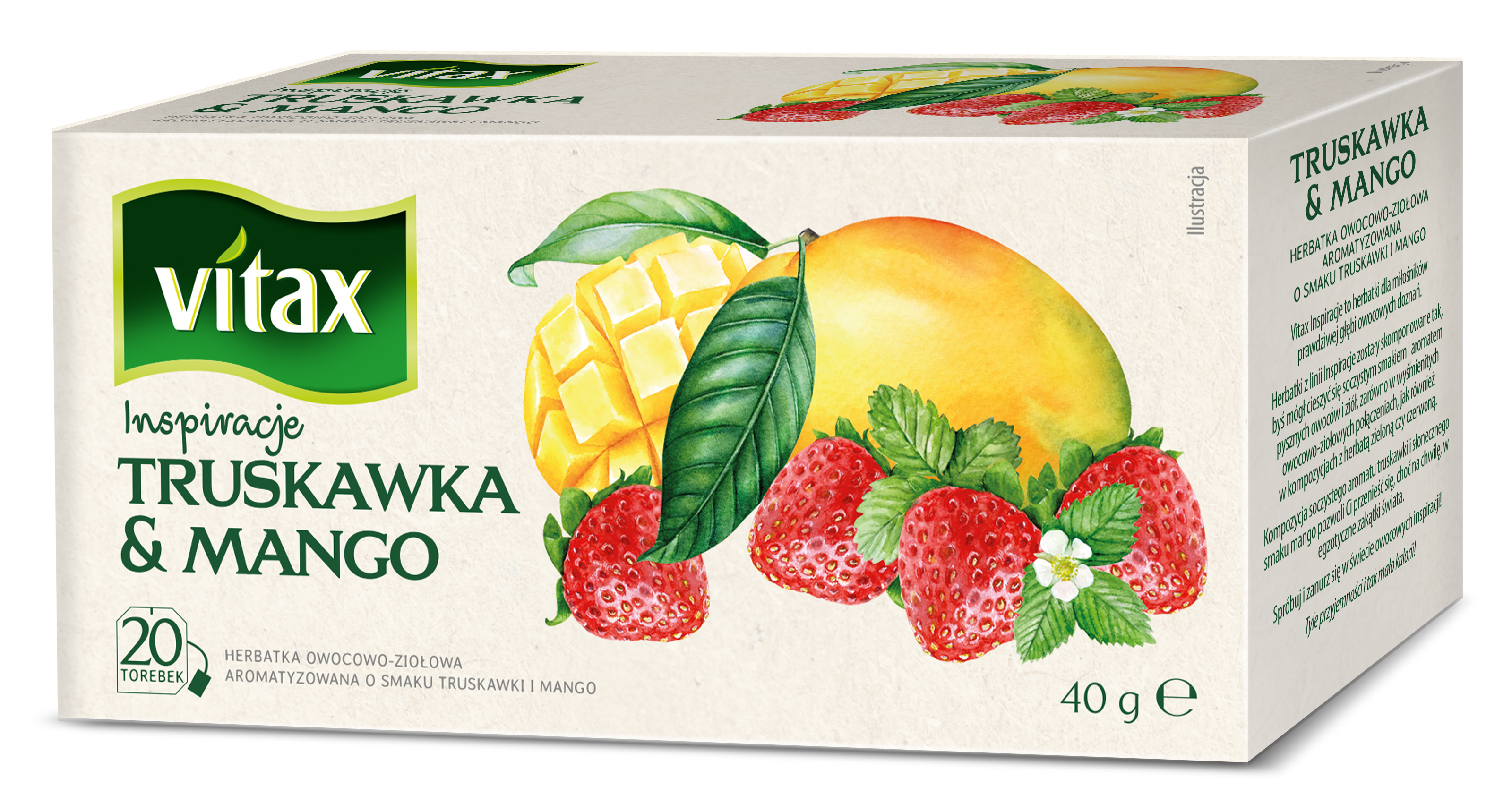 Herbata Vitax Inspiracje Truskawka&Mango 20 Torebek X 2G
