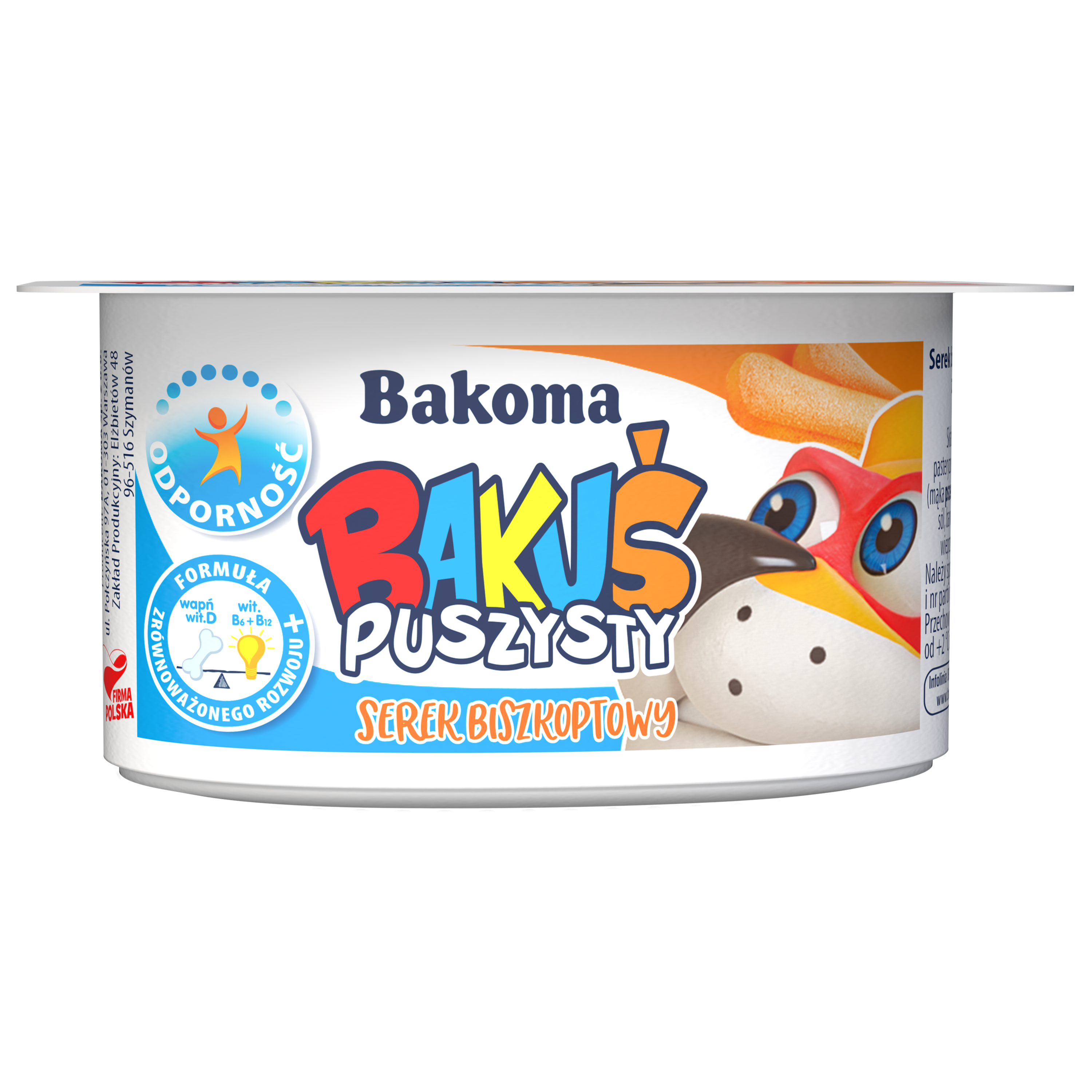 Bakuś Serek Biszkoptowy Z Dodatkiem Wapnia, Witamin: D, B6 I B12 90G